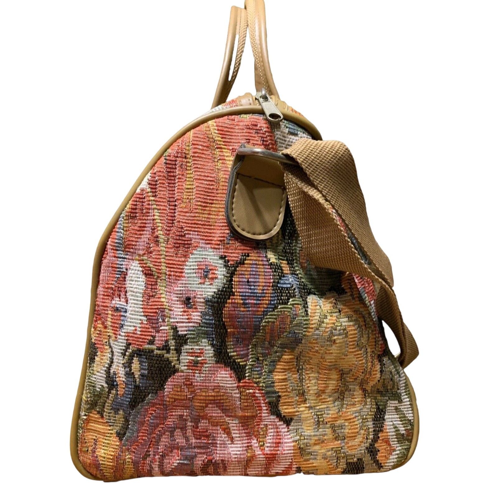 Other Adolfo VTG Floral Tapestry Bag Duffel Tote With Makeup Bag Size ONE SIZE - 3 Thumbnail