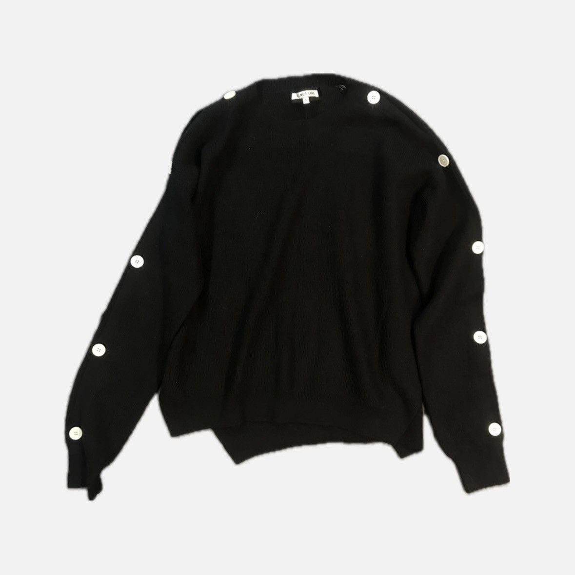 Helmut Lang helmut lang black cashmere sweater with button sleeve Size US L / EU 52-54 / 3 - 1 Thumbnail