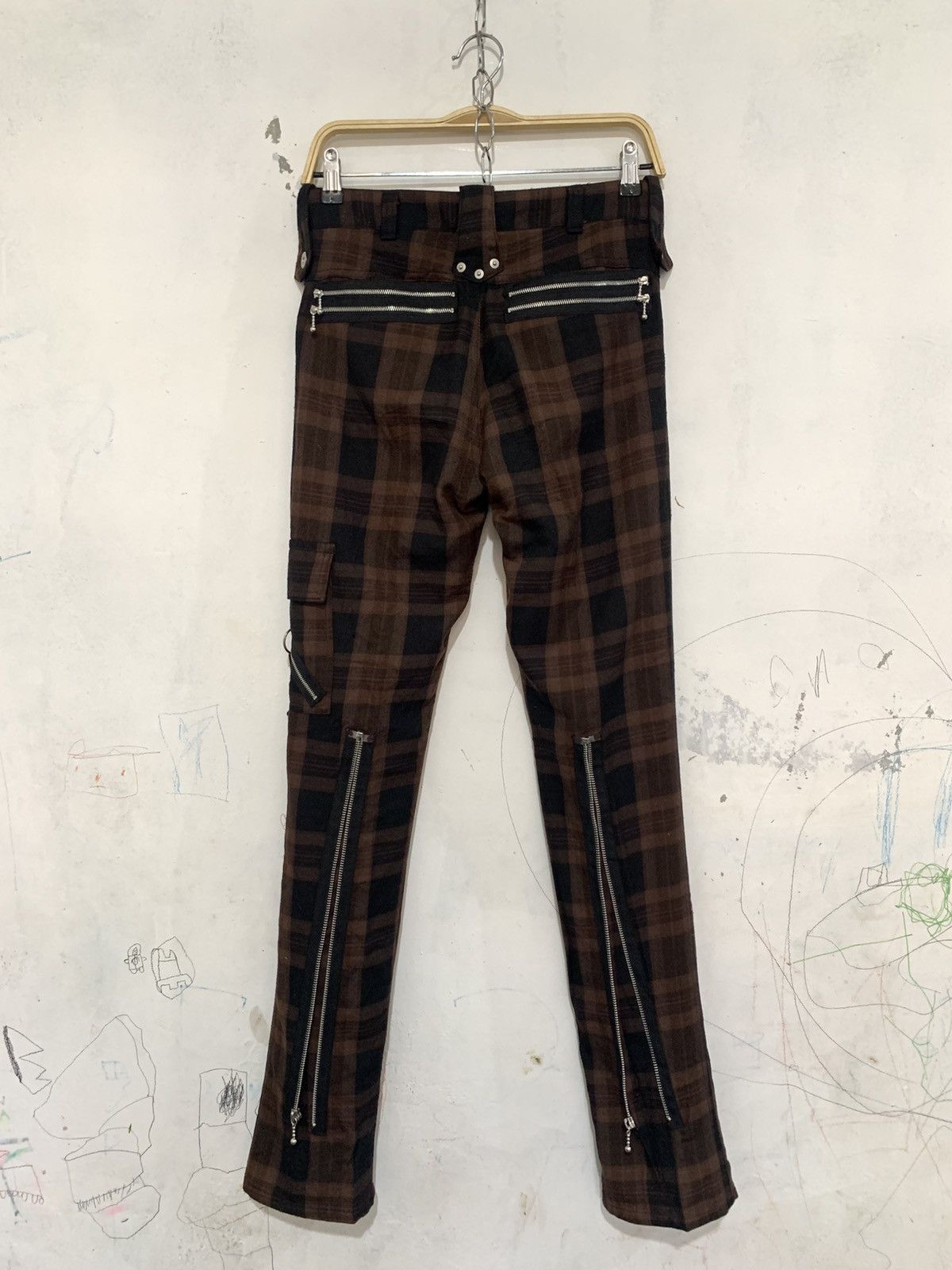 Blackbird × Japanese Brand × Seditionaries Blue bird punk skull plaid bondage pants Size US 28 / EU 44 - 2 Thumbnail