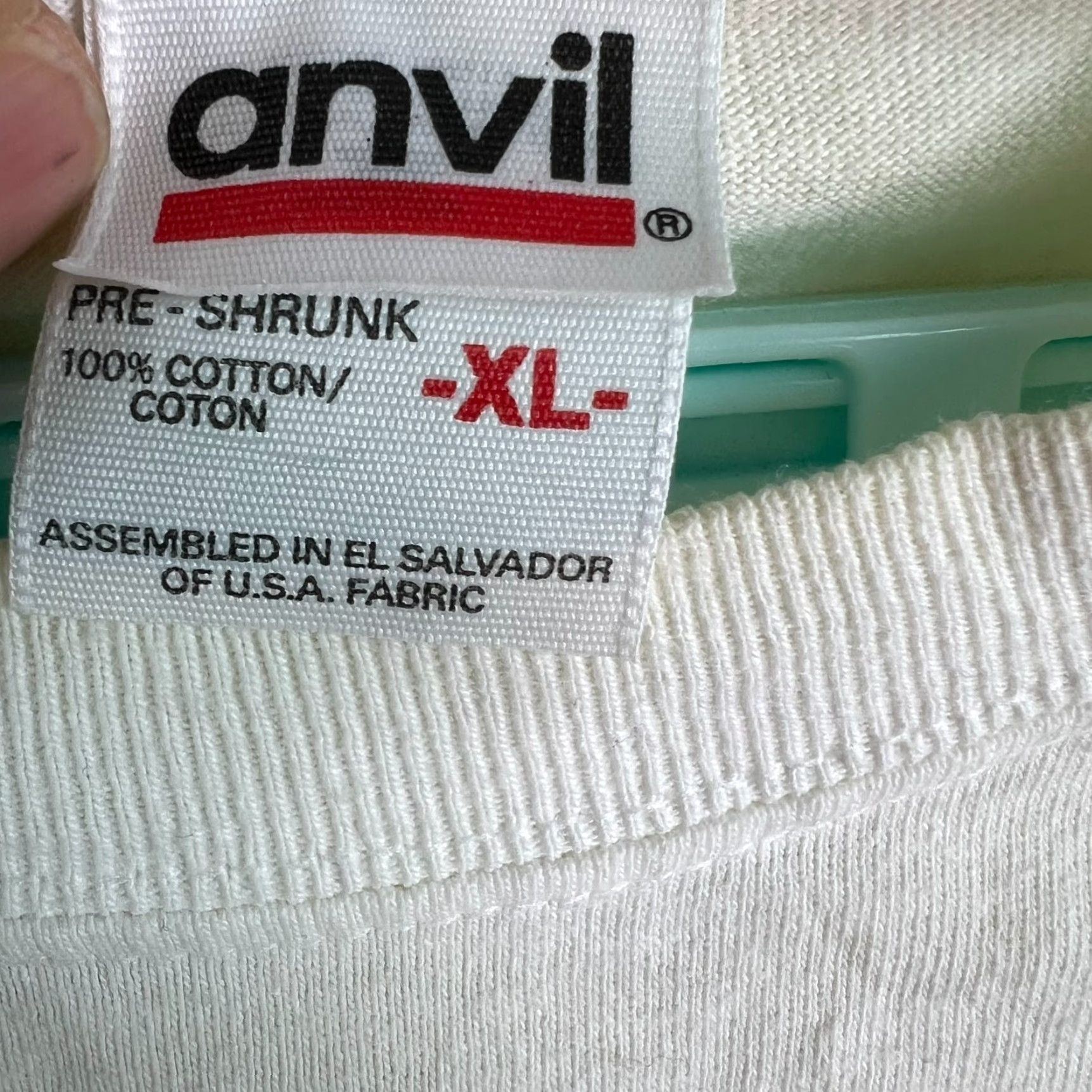 Anvil VTG Anvil T-Shirt Mens XL White Crew Neck Short Sleeve Graphic Print Rellic Records 90s Vintage Size US XL / EU 56 / 4 - 3 Thumbnail