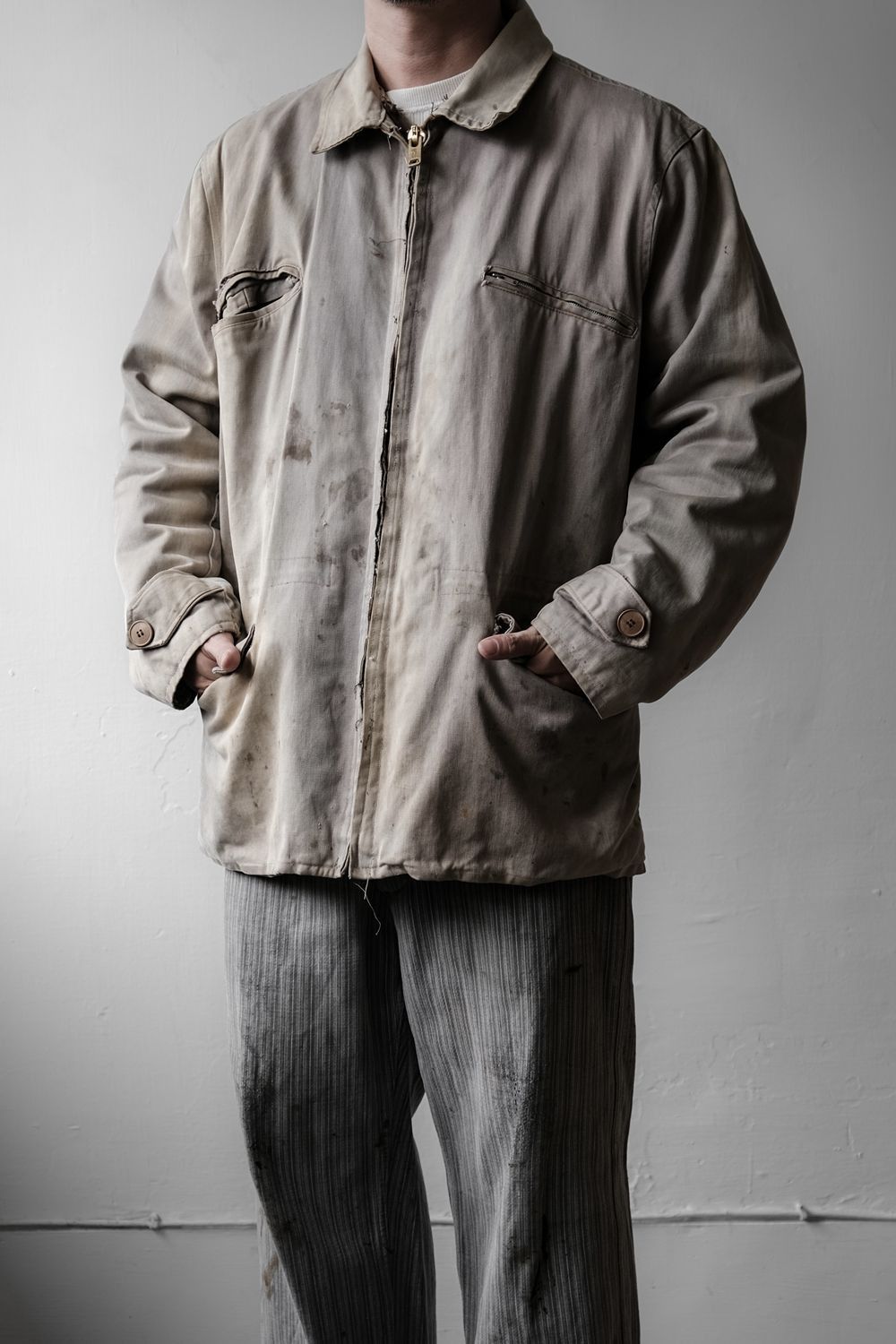 Vintage 1940s~50s Vintage Euro work Jacket Coats&Clark Zipper Size US L / EU 52-54 / 3 - 8 Thumbnail