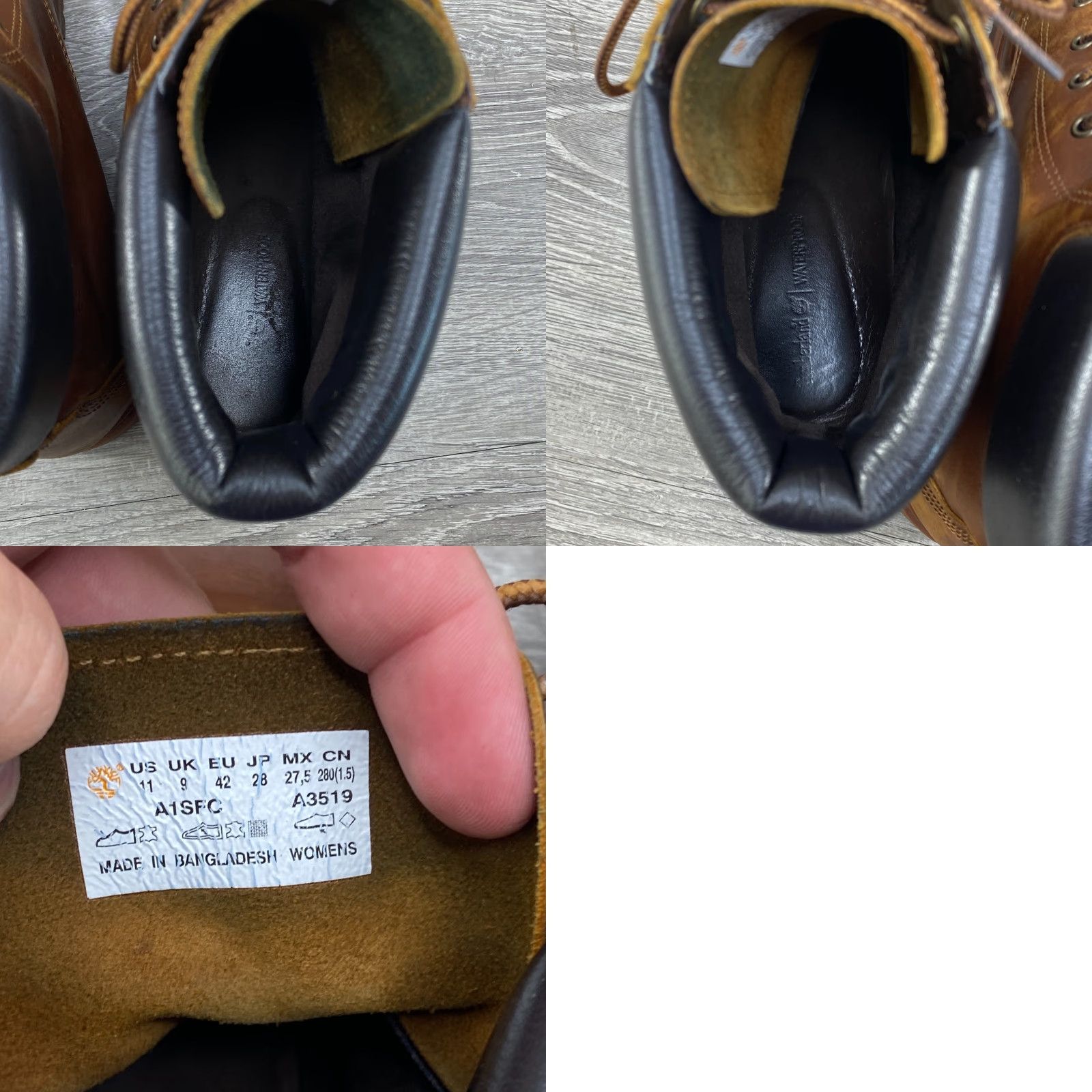 Timberland TIMBERLAND Jayne Womens 11 Boots Brown Leather Waterproof Ankle Combat Bootie Size US 9 / IT 39 - 8 Thumbnail
