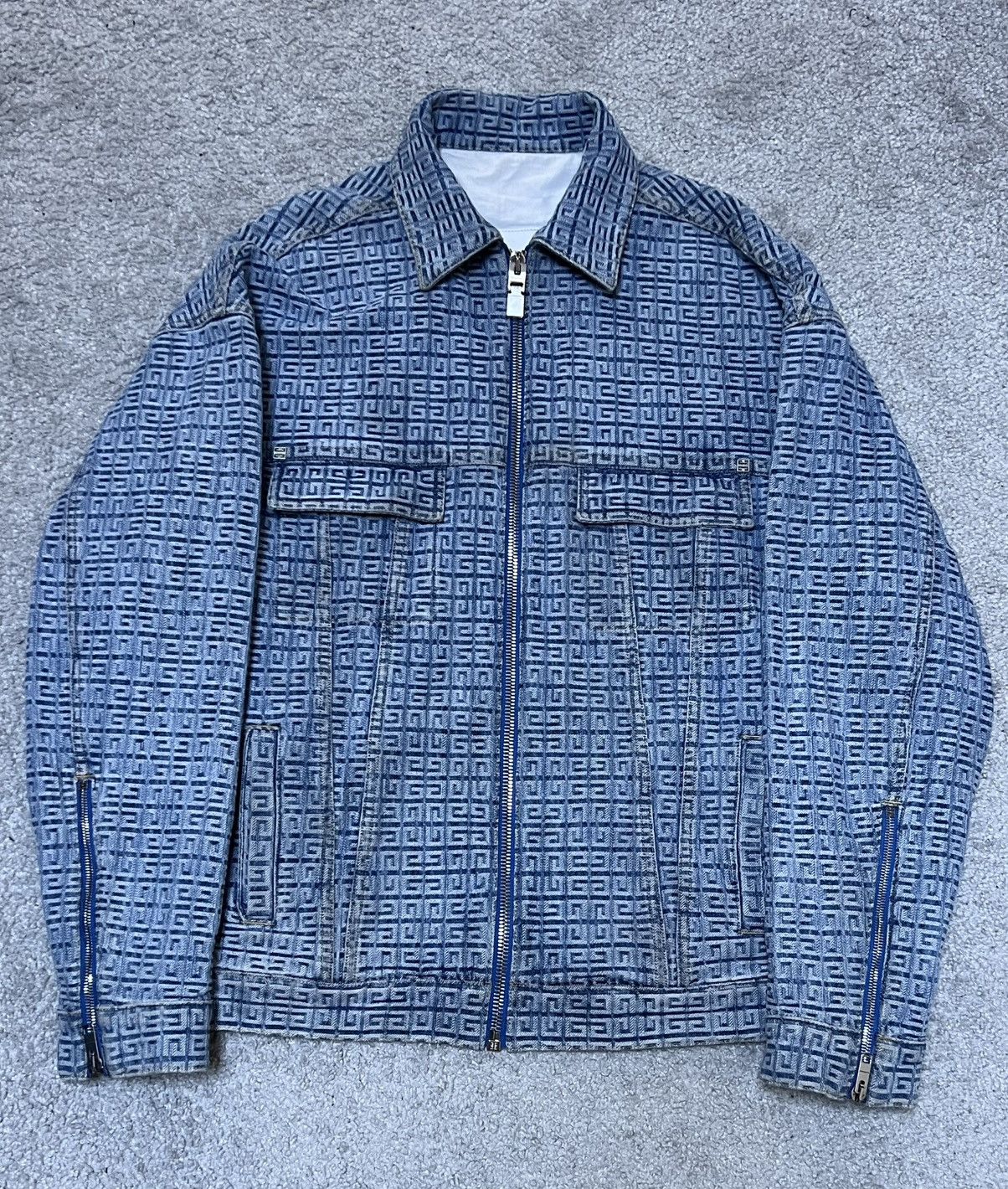 Givenchy 4G Jacquard Oversized Denim Jacket Size M