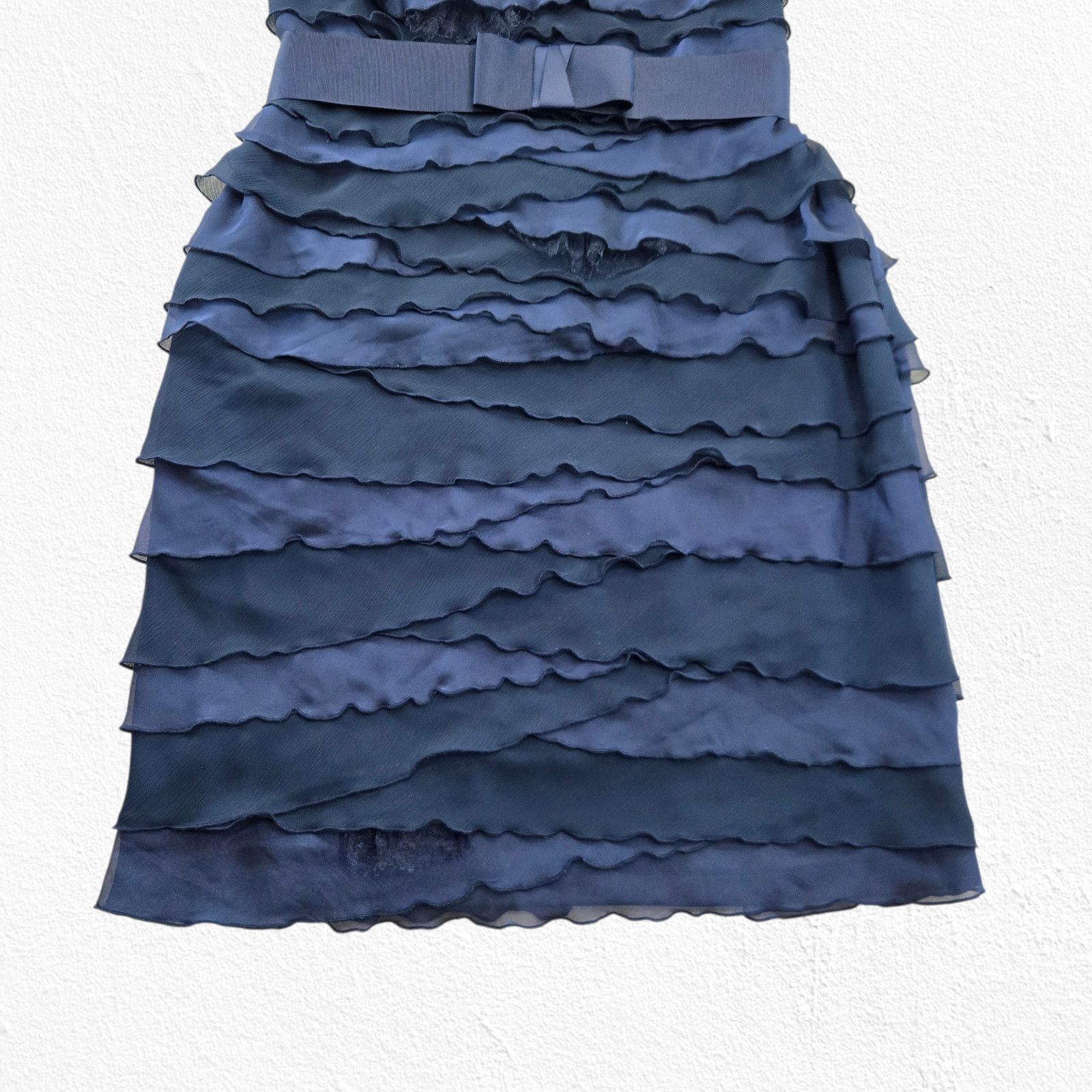 Tadashi Shoji Tadashi Shoji Navy Ruffle Cocktail Dress Size 16 Size XXL / US 16-18 / IT 52-54 - 4 Thumbnail