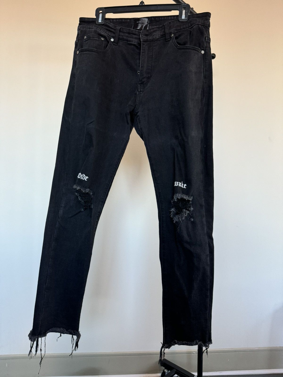 Represent Clo. WIDE AWAKE DESTROYER DENIM JEANS Size US 32 / EU 48 - 1 Thumbnail