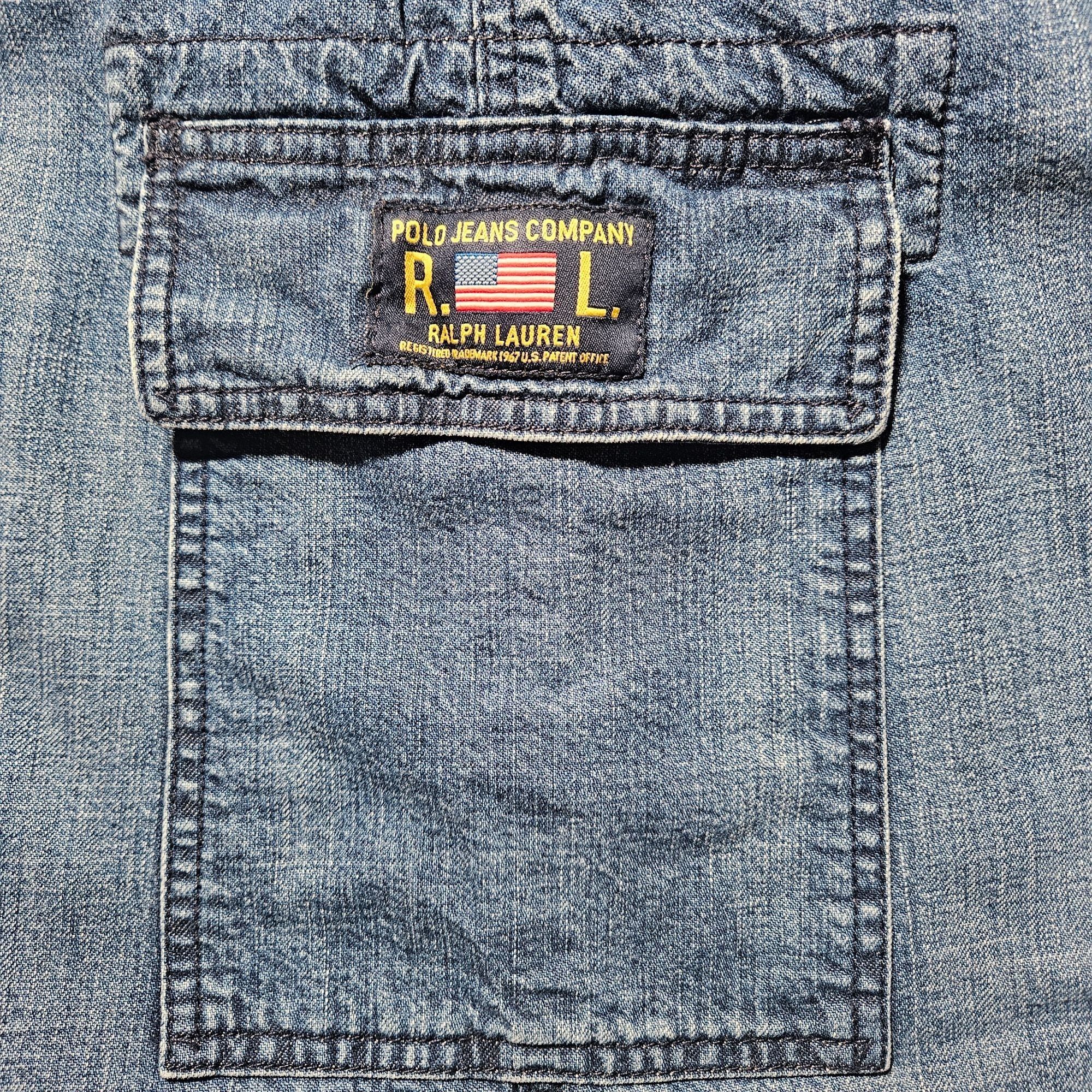 Ralph Lauren Polo Jeans Co Indigo Cotton Midi Cargo Skirt Trendy 2 Preppy Size 26" / US 2 / IT 38 - 4 Thumbnail