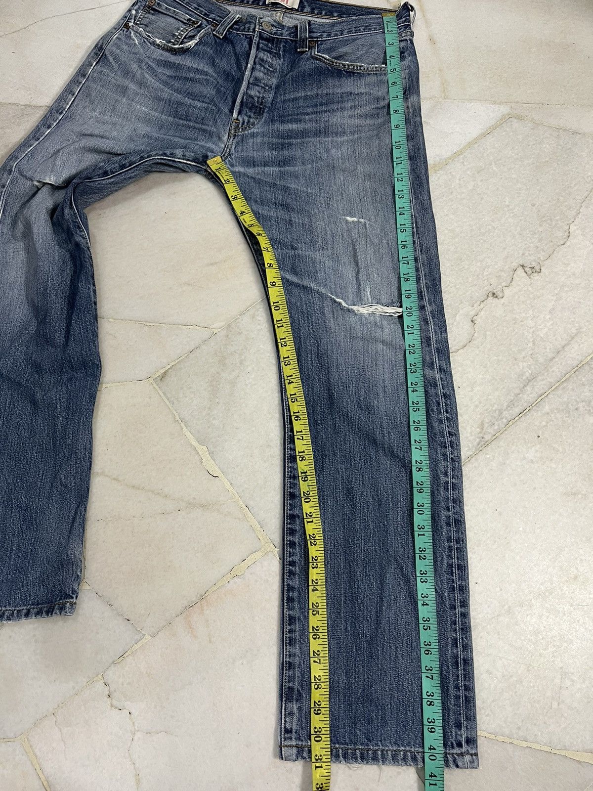 If Six Was Nine × Levi's 💥Baggy💥Vintage Levis 501 Distressed Jeans Size US 33 - 14 Thumbnail