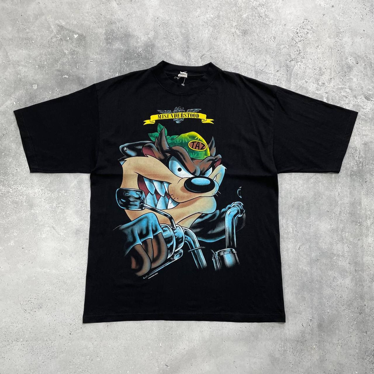 Cartoon Network × Vintage Vintage 1995 Taz Biker Misunderstood Looney Tunes T Shirt Size US XL / EU 56 / 4 - 1 Thumbnail