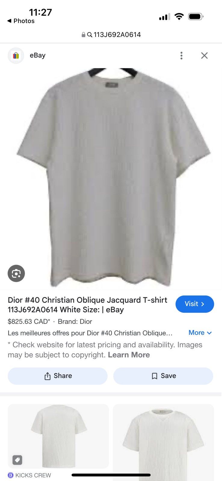 Dior DIOR tshirt STUDY PHOTOS FOR REAL TAPE MEASUREMENTS,fits dif Size US S / EU 44-46 / 1 - 15 Thumbnail