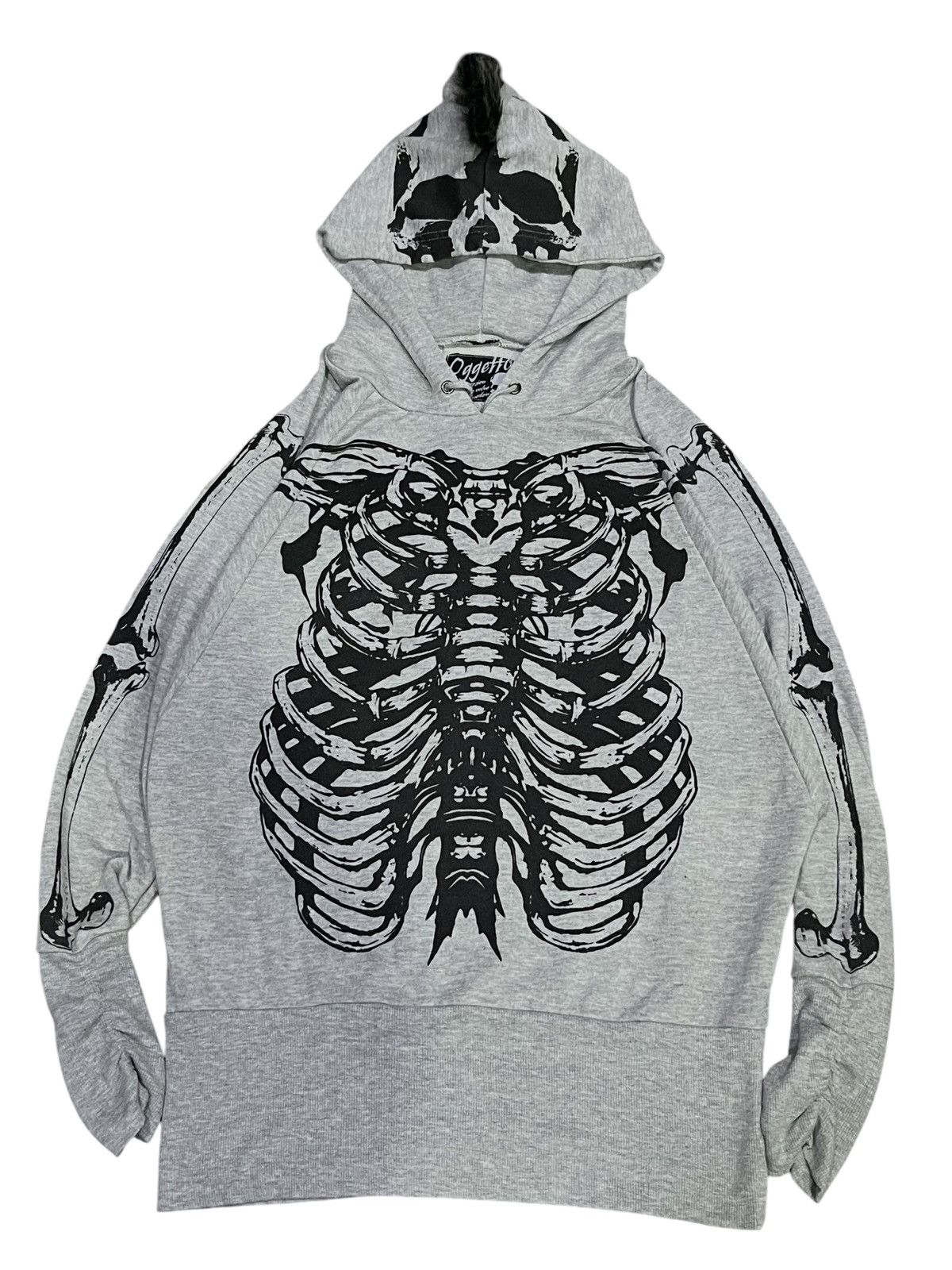 Japanese Brand OGGETTO Skeleton Skull Punk Mohawk Hair Hooded Kapital Style Size M / US 6-8 / IT 42-44 - 7 Thumbnail