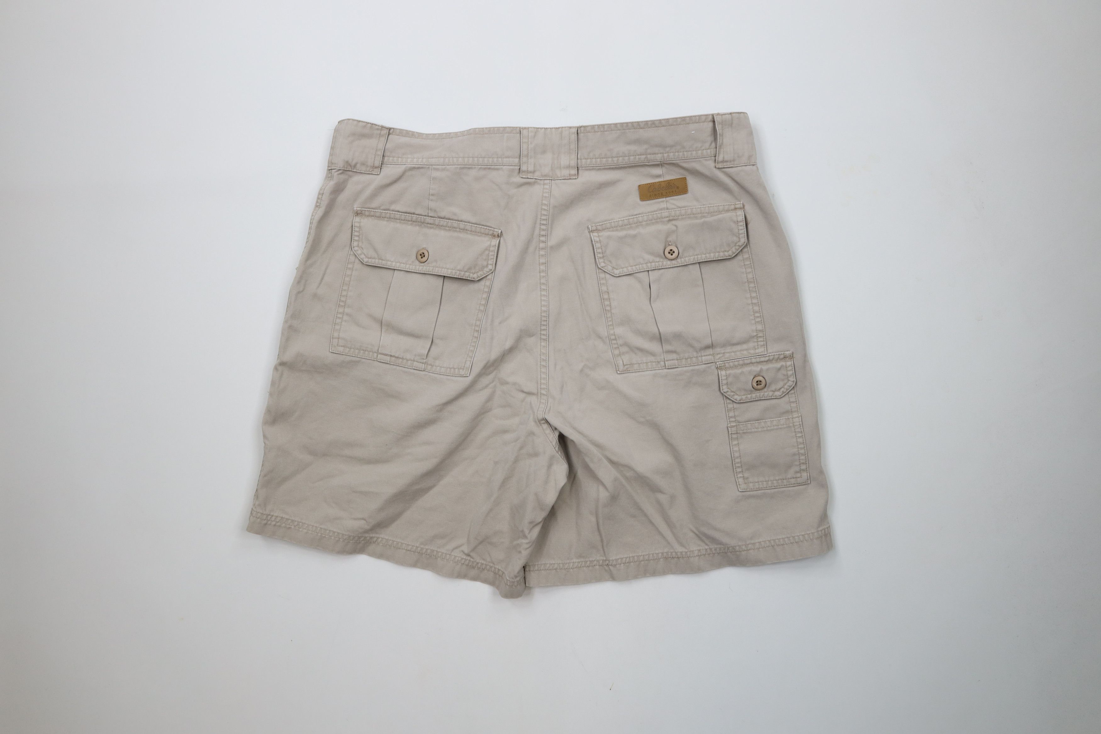 Cabelas × Vintage Vintage Cabelas Mens Above 7 Pocket Trail Cargo Shorts Beige Size US 38 / EU 54 - 10 Thumbnail