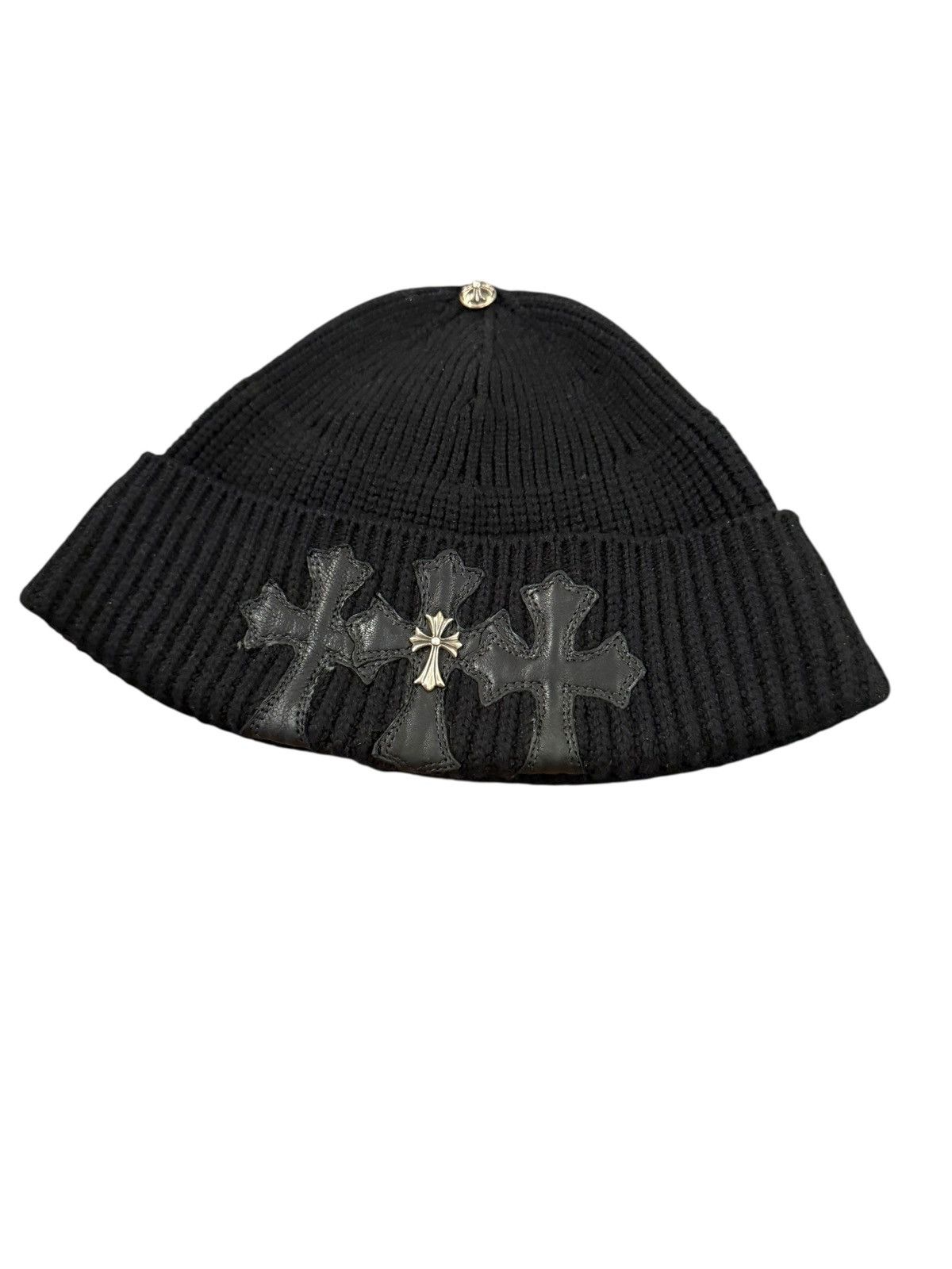 Chrome Hearts Cemetery Cross Patch & Silver Cross Cashmere Beanie Size ONE SIZE - 3 Thumbnail