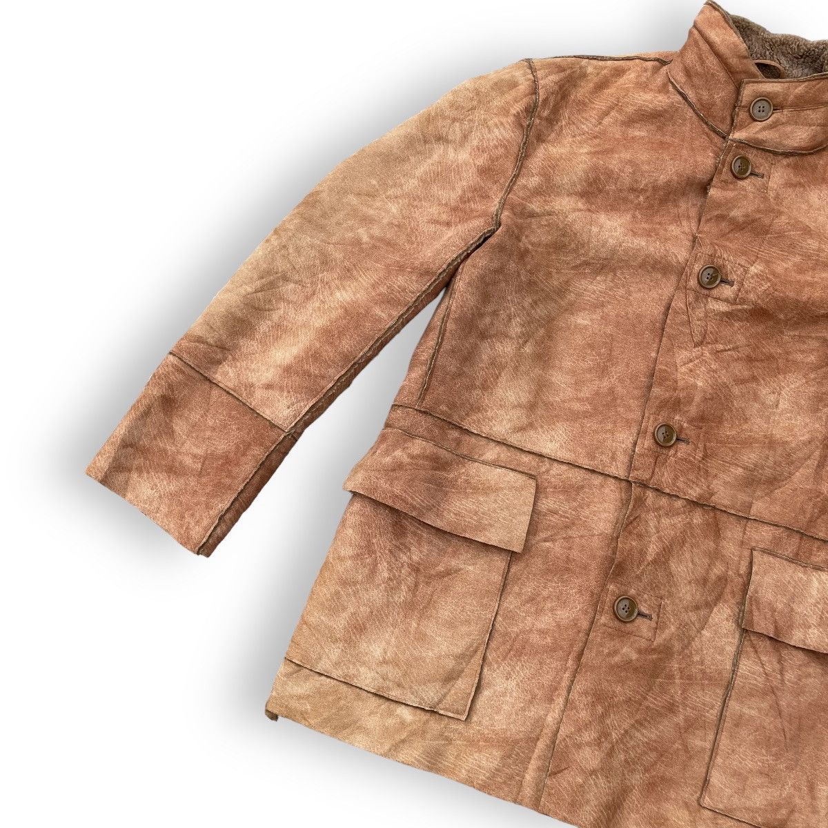 If Six Was Nine × Le Grande Bleu (L.G.B.) 🇯🇵 VINTAGE VILLAND SHEEPSKIN BUTTON UP FUR JACKET Size US L / EU 52-54 / 3 - 4 Thumbnail