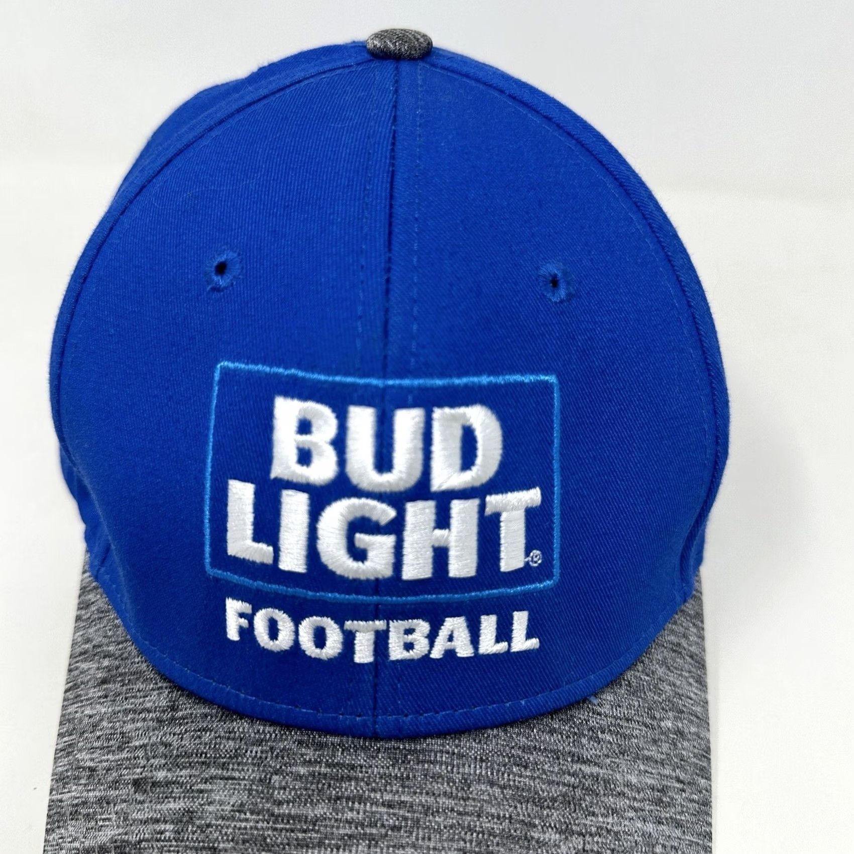 Vintage Bud Light Football Hat Adult Snapback Blue Gray Solid Beer Cap Cotton Adjustable Mens Size ONE SIZE - 2 Thumbnail