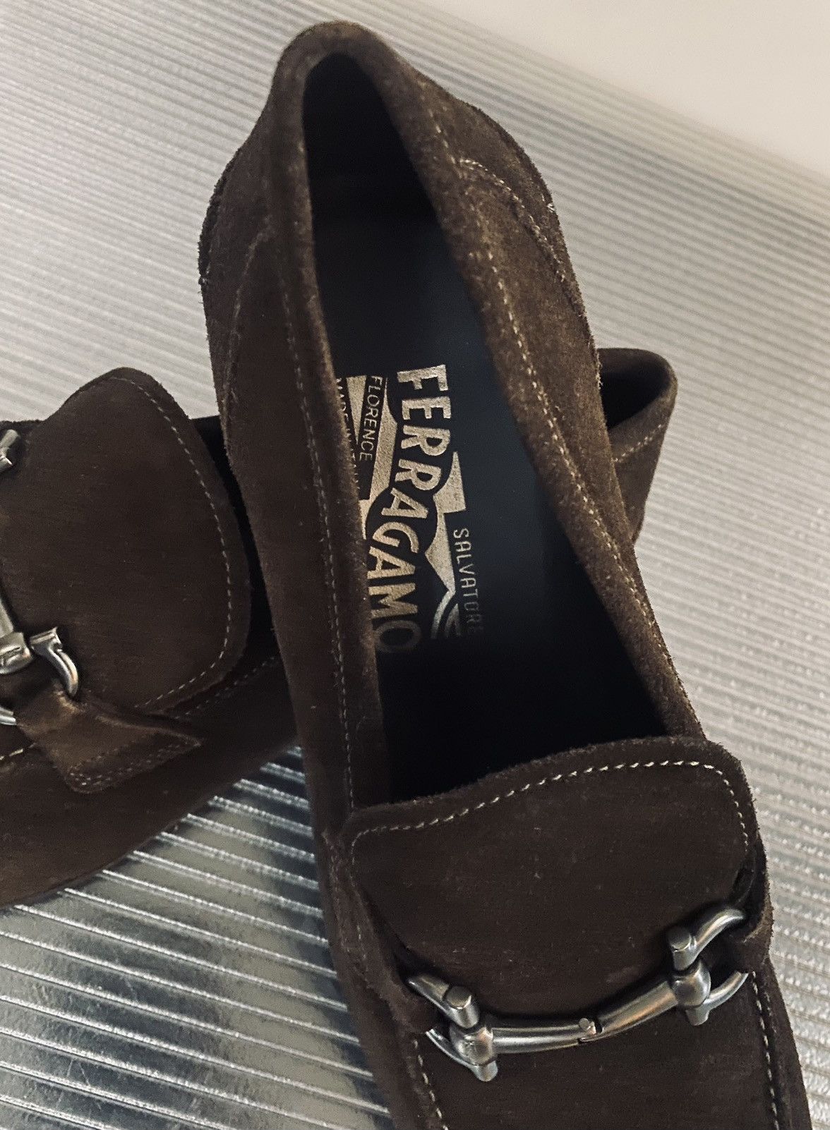 Salvatore Ferragamo Ferragamo new chocolate buc suede tapas loafer 9 D NEW Size US 9 / EU 42 - 2 Thumbnail