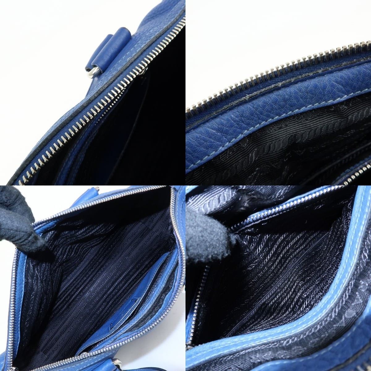 Prada Prada Vitello Daino Calfskin Shoulder Bag Blue Size ONE SIZE - 7 Thumbnail