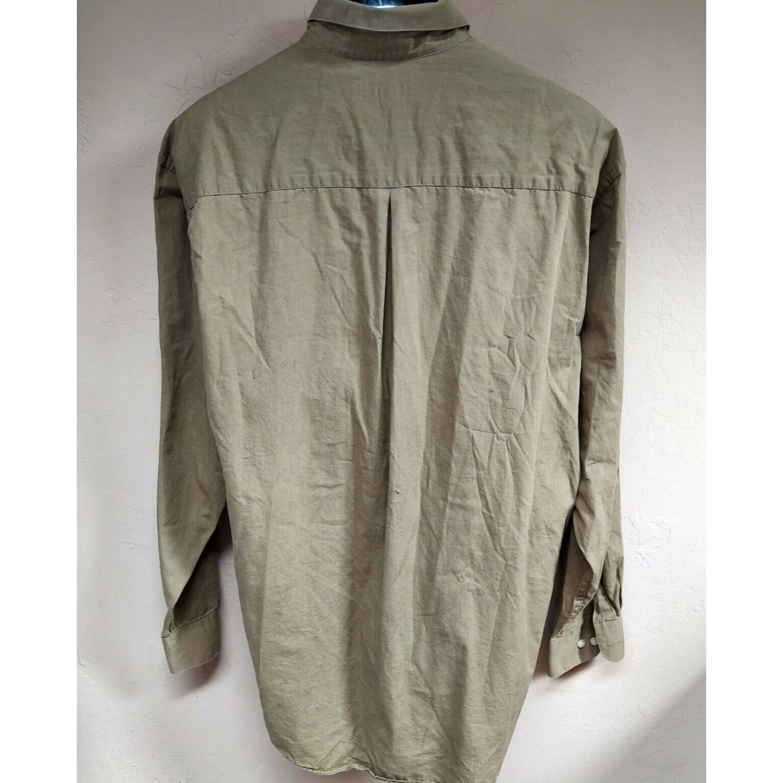 Vintage Damon Courchevel Mens Egyptian Cotton Button-Up Dress Shirt Tan Sz 16.5-34/35 - Long Sleeve, Solid, Regular Fit, Casual Size 42R - 3 Thumbnail