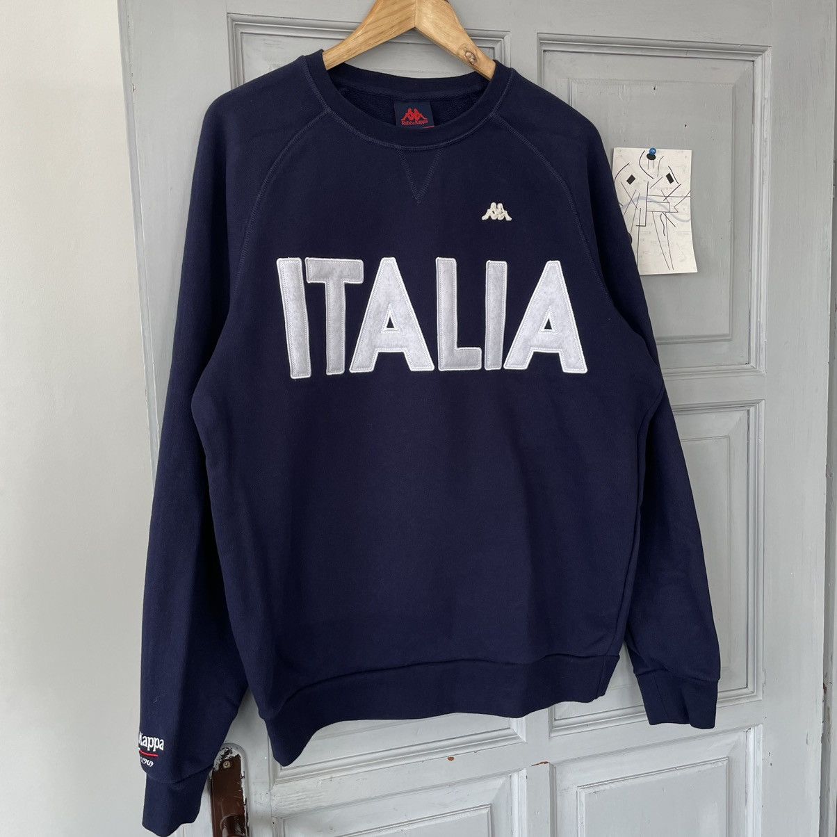 Kappa × Vintage Kappa Italy Big Logo Cheef Keef Style Dirty Sweatshirt Size US XL / EU 56 / 4 - 2 Thumbnail
