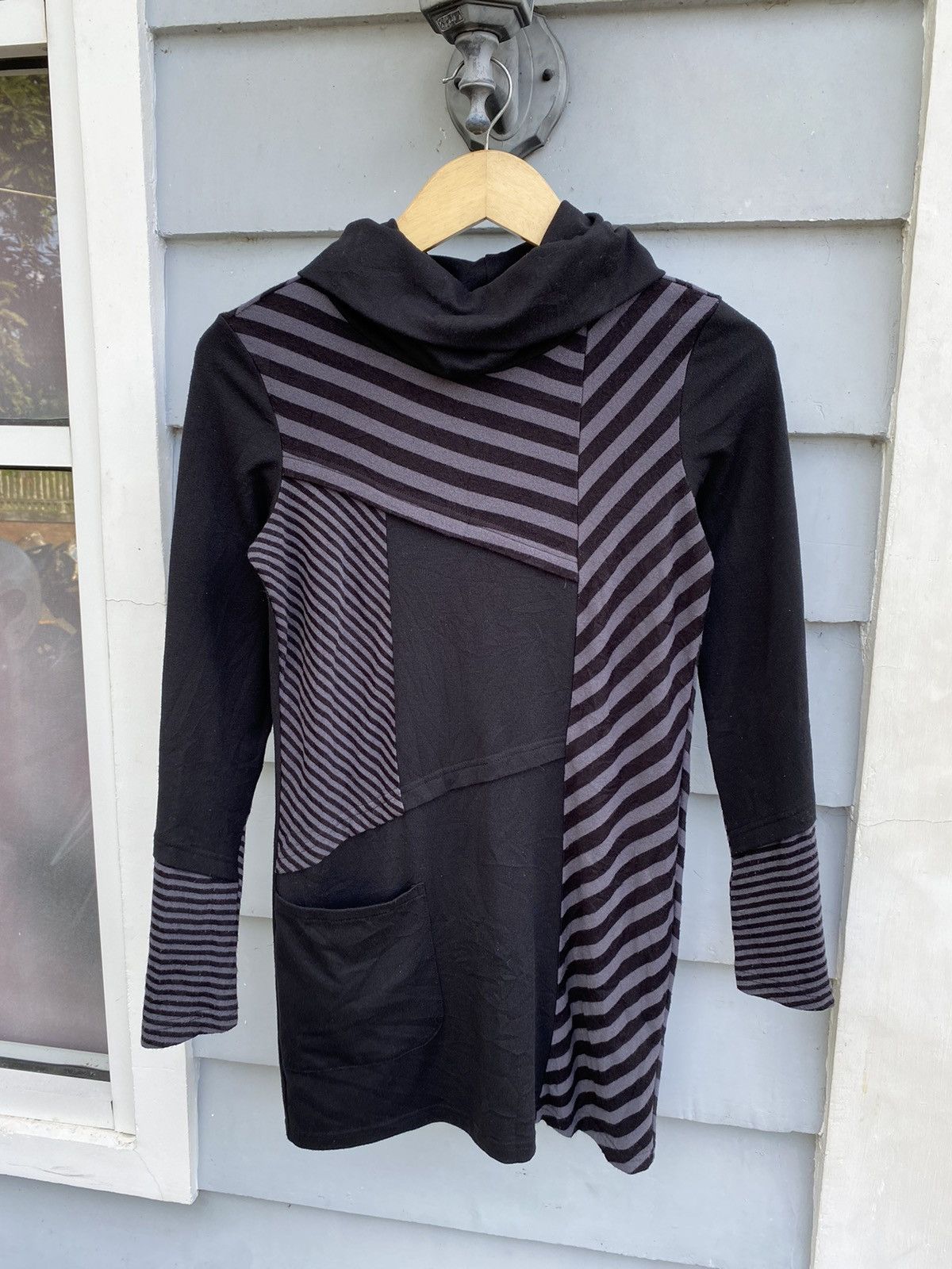 Japanese Brand Diche Nocturne Stich Stripe Highneck Dress Size ONE SIZE - 1 Thumbnail