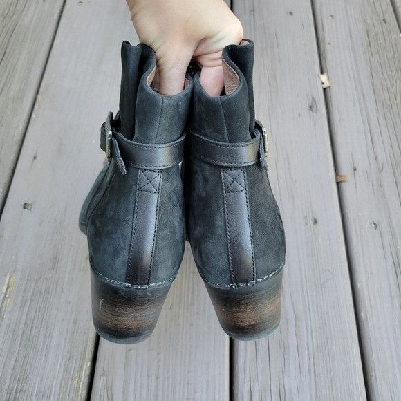 Dansko Dansko Hartley Black Nubuck Suede Leather Buckle Heeled Ankl Size US 10.5 / IT 40.5 - 6 Thumbnail