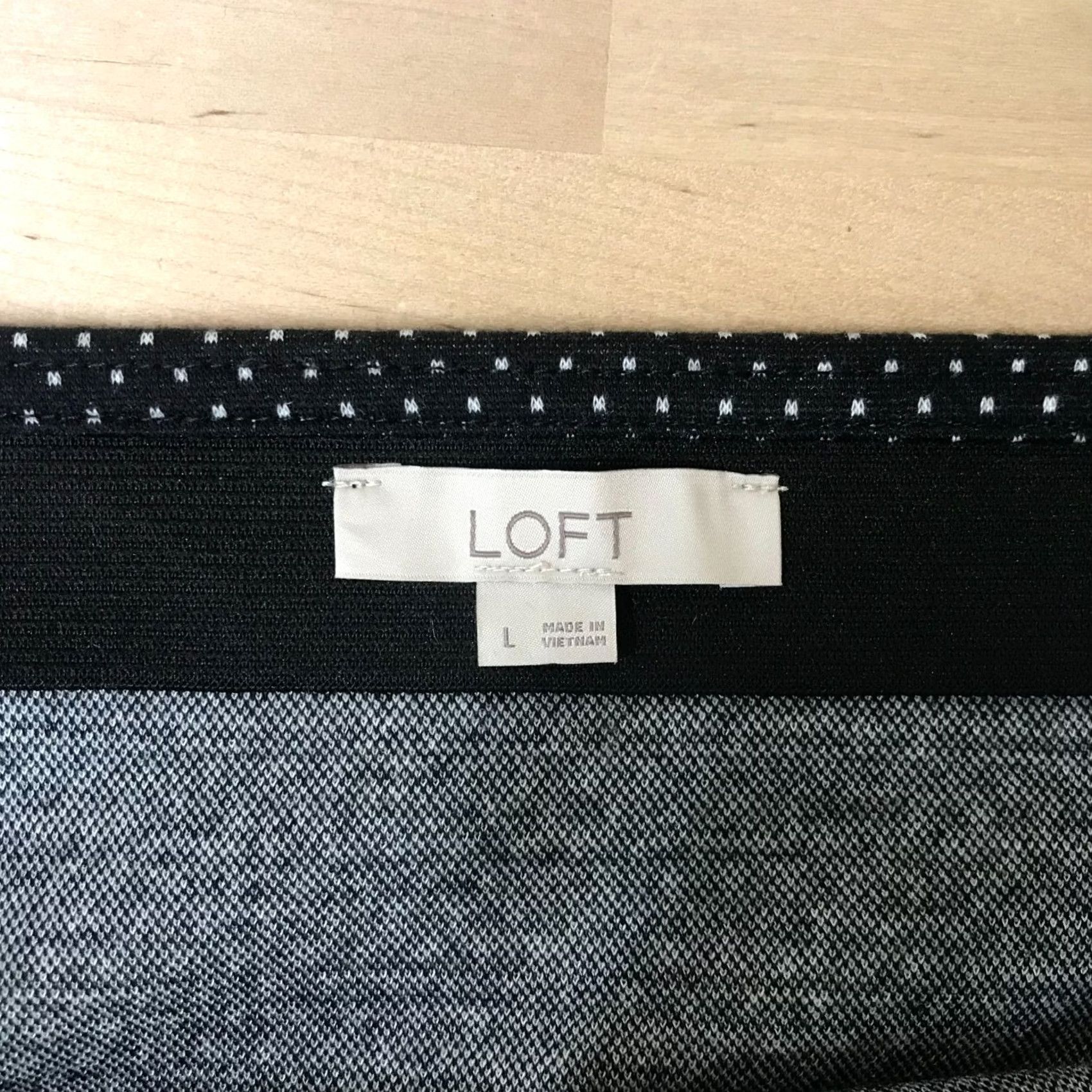 Loft LOFT Womens Large Black Polyester Skirt Pull-On Polka Dots Size 36" / US 14 / IT 50 - 7 Thumbnail