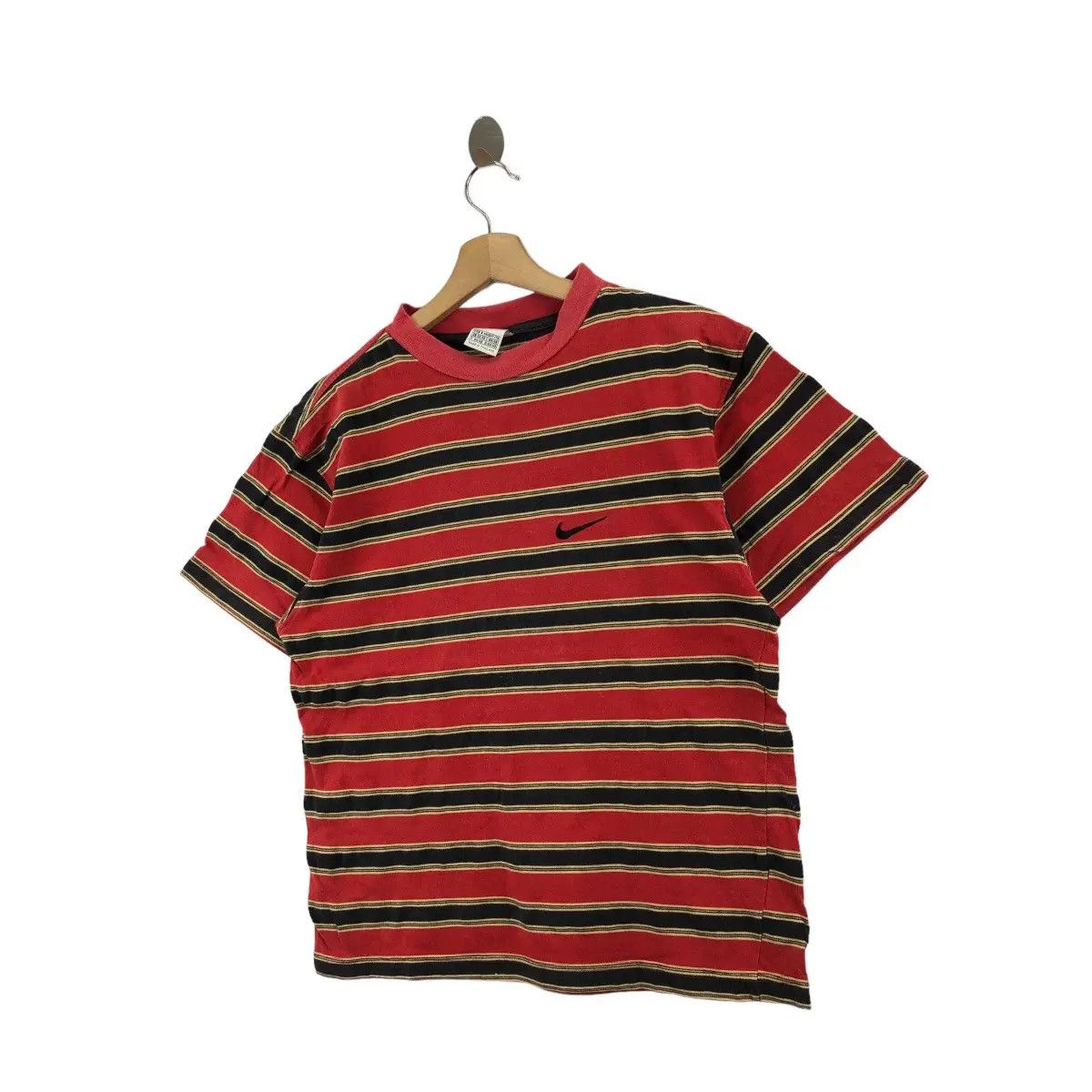 Nike Vintage 90’ NIKE SWOOSH Center Logo Striped Tee Shirt Gray Size US M / EU 48-50 / 2 - 5 Thumbnail