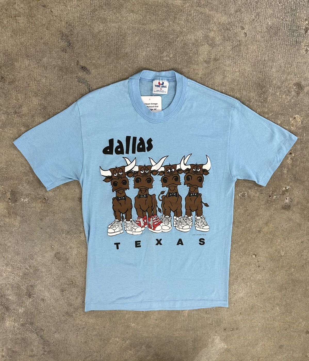 Hanes × Vintage Vintage 90s Dallas Texas Moose Cartoon T-Shirt Size M / US 6-8 / IT 42-44 - 1 Thumbnail