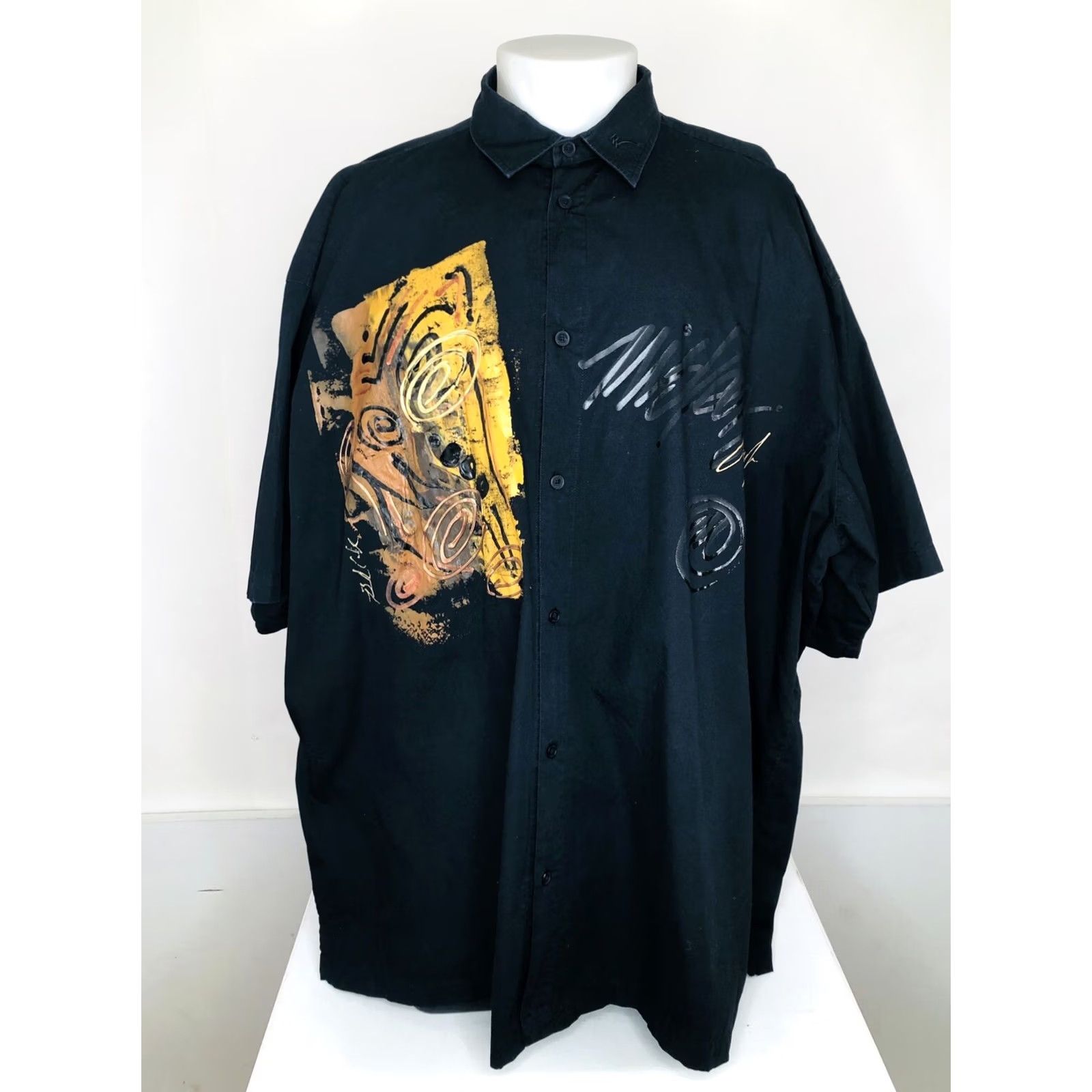 Vintage MISKEEN ORIGINALS / HAND PAINTED - Mens 4XL Hip Hop Vintage Shirt Shirt Mens 4XL Black Hip Hop Hand-Painted VINTAGE Size US XXL / EU 58 / 5 - 2 Thumbnail