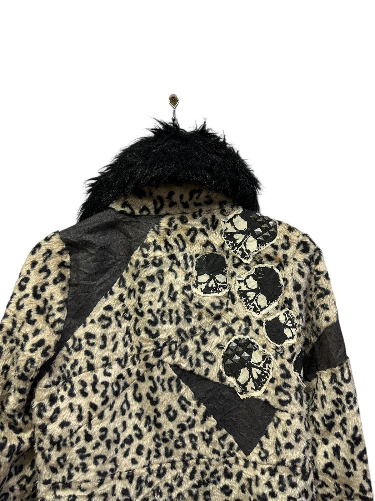 Japanese Brand 🔥Glad News Punk Faux Fur Leopard Skull Jacket Size US S / EU 44-46 / 1 - 16 Thumbnail