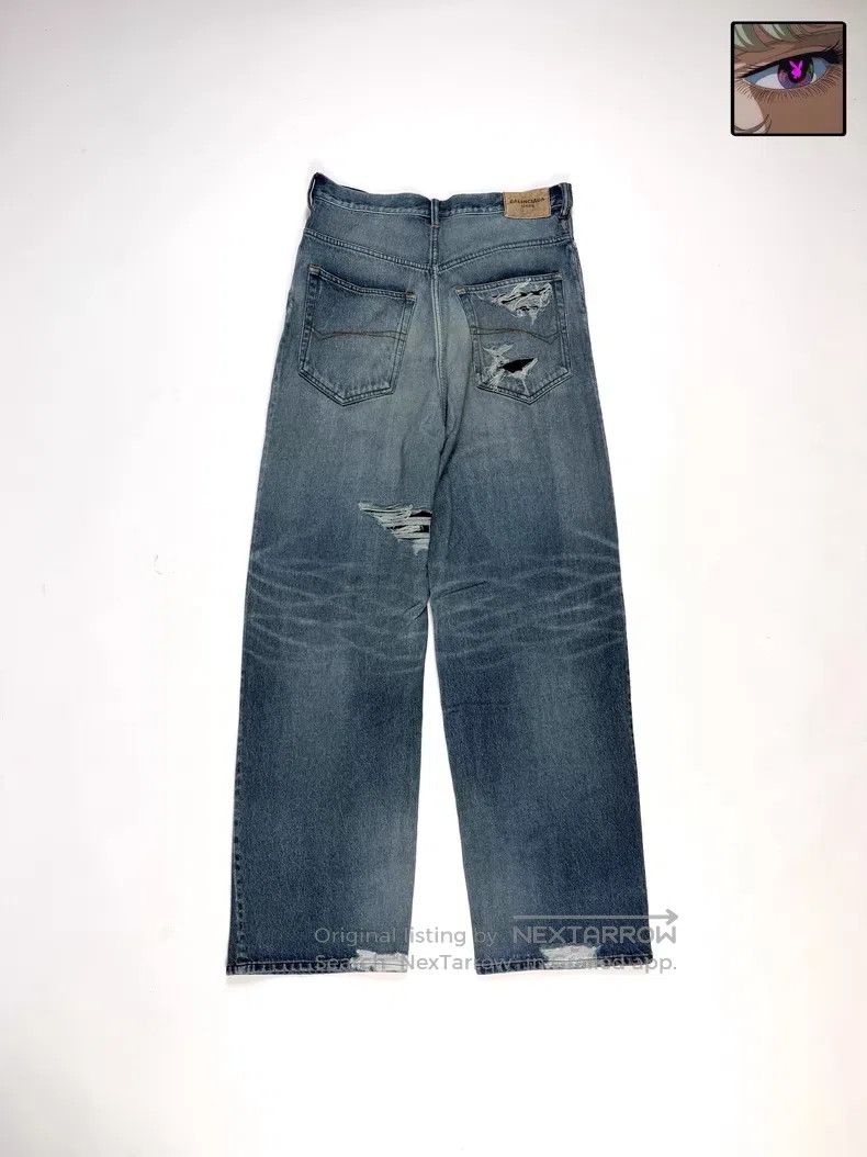 Balenciaga Balenciaga size XXS Water wave texture distressed wide-leg Size US 27 - 2 Thumbnail