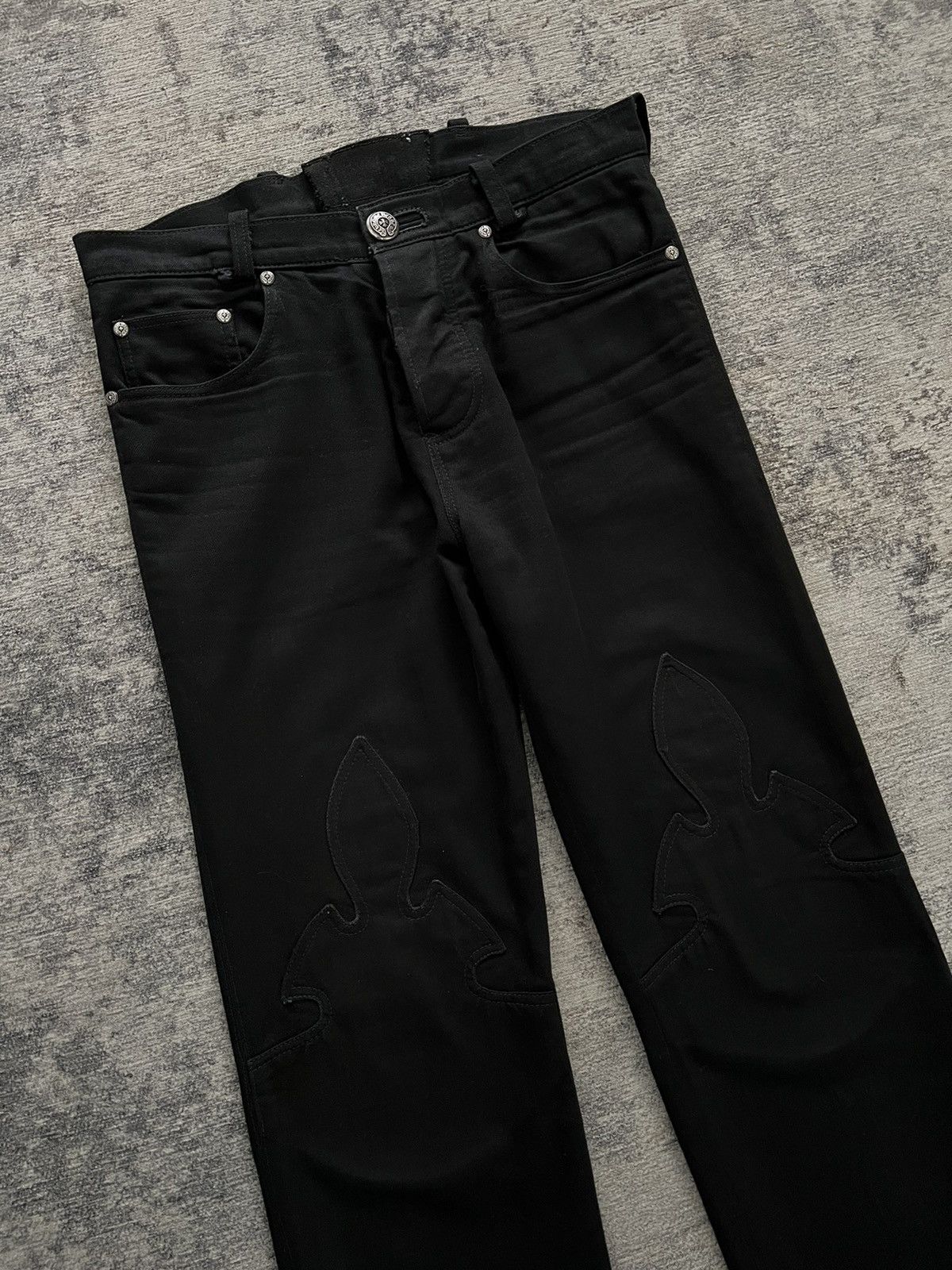 Chrome Hearts Fleur Knee Jeans | Grailed