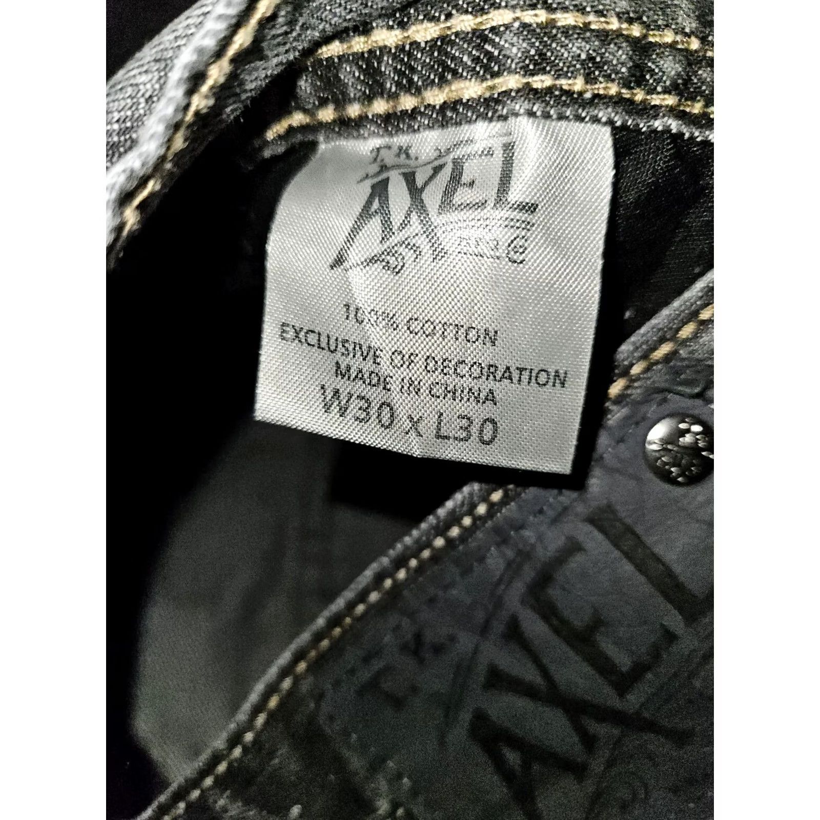 Vintage Axel Jeans Men's Gray Relaxed Straight Low Rise 30x30 Embroidered Preppy Size US 30 / EU 46 - 3 Thumbnail