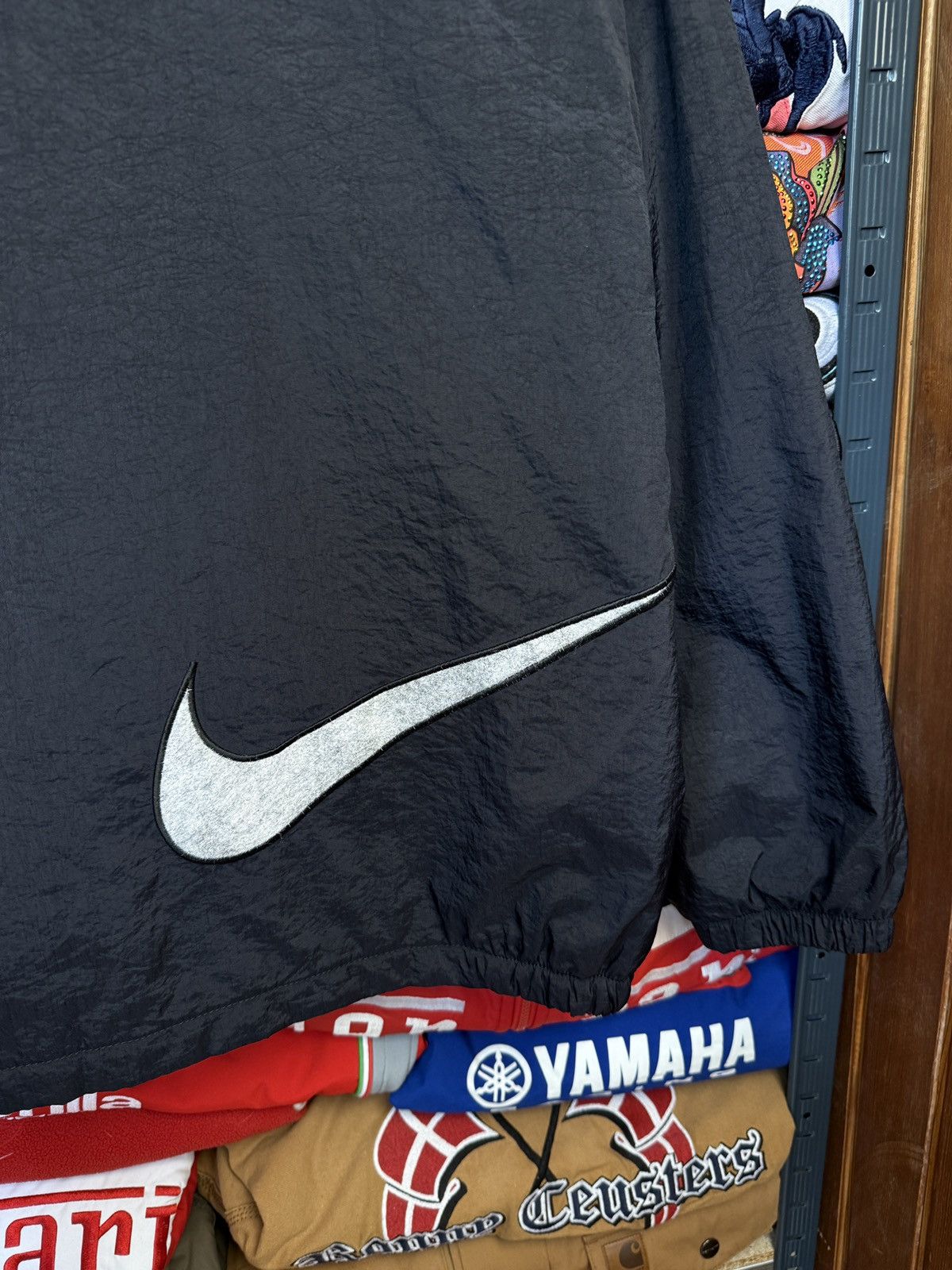 Nike × Vintage 90s Nike Vintage Nylon Track Jacket Big Swoosh Size US M / EU 48-50 / 2 - 7 Thumbnail