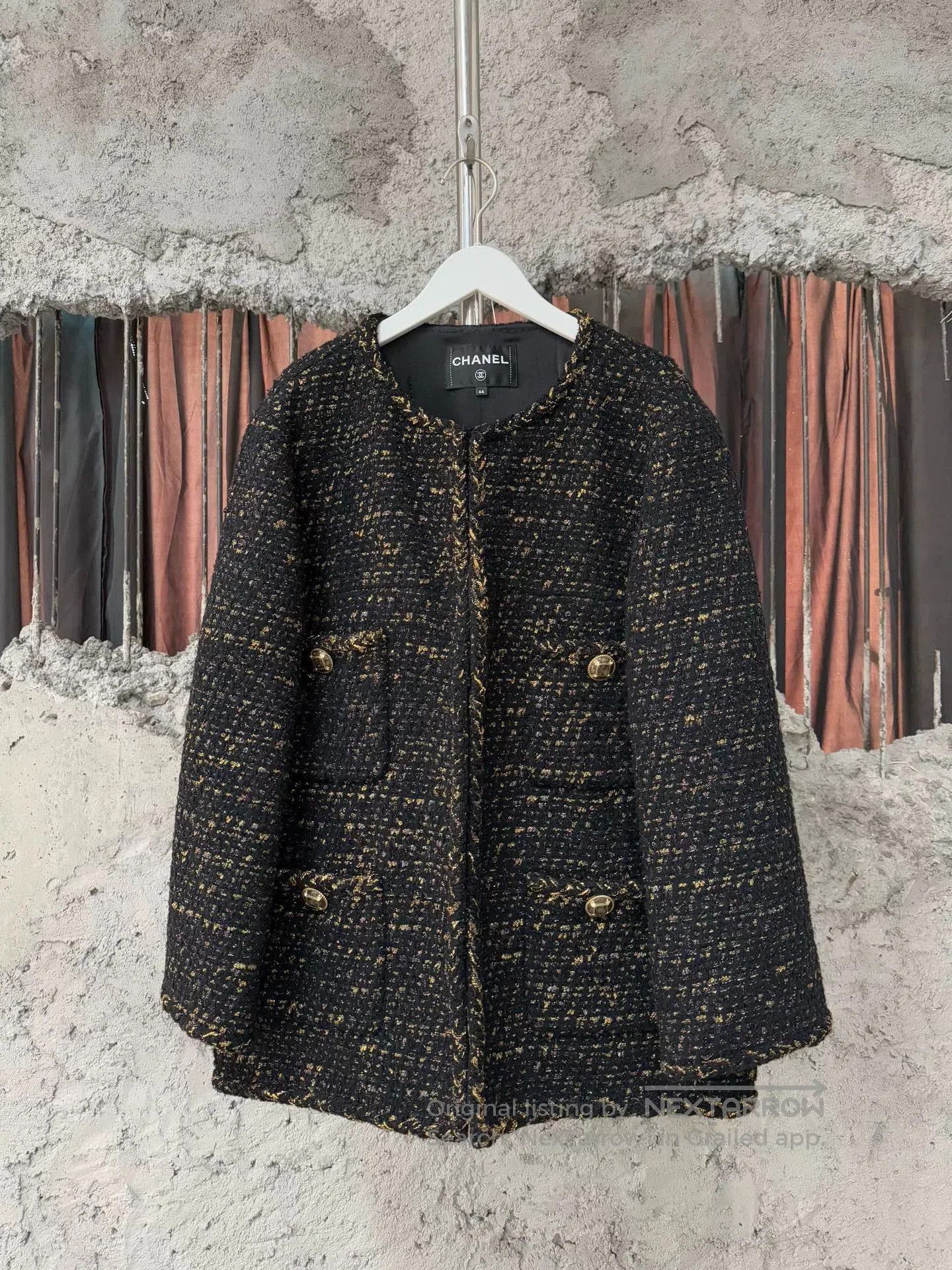 Chanel rare black gold Egyptian jacket. Size L / US 10 / IT 46 - 1 Thumbnail
