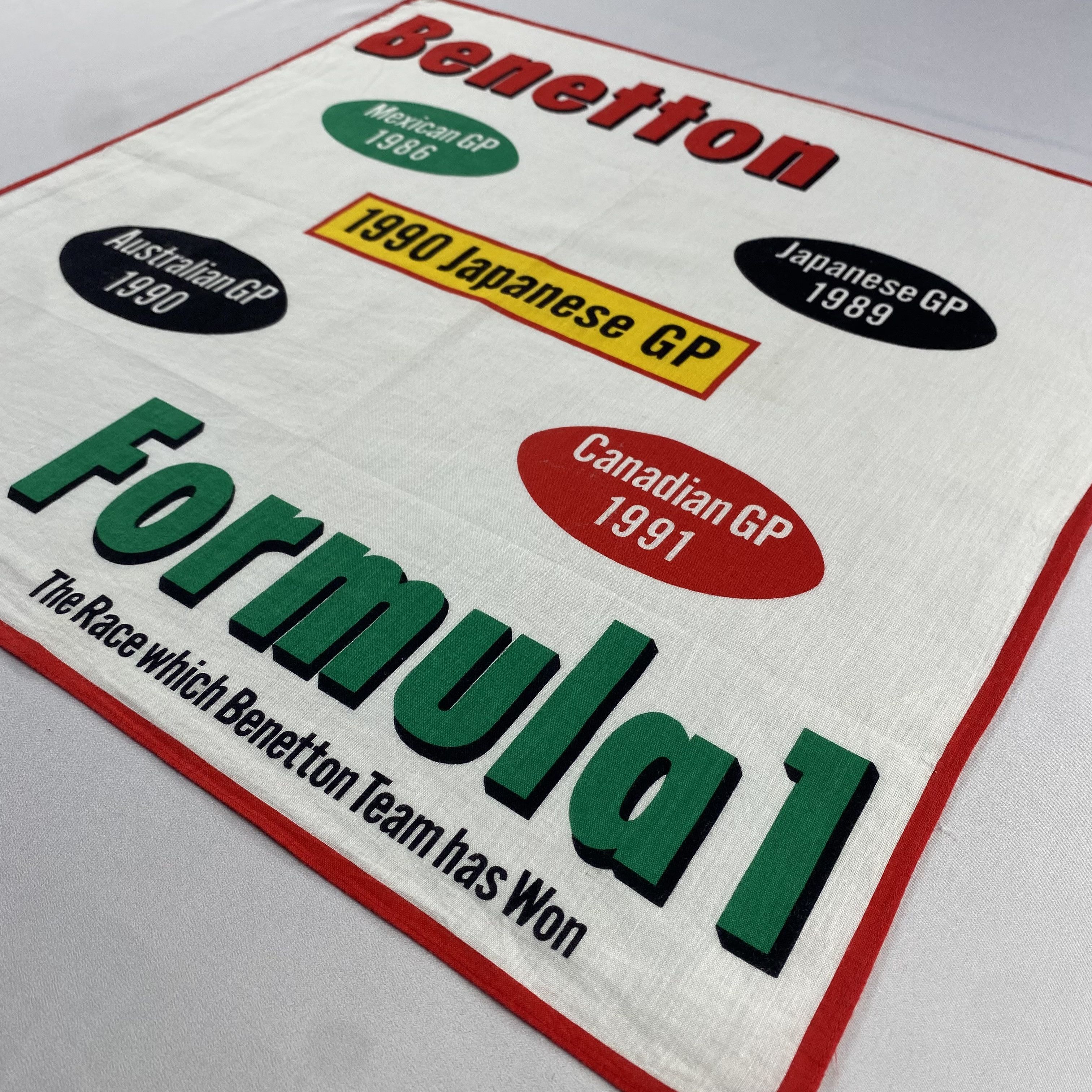 Vintage Benetton Formula Handkerchief / Neckerchief / Bandana-P693 Size ONE SIZE - 2 Thumbnail