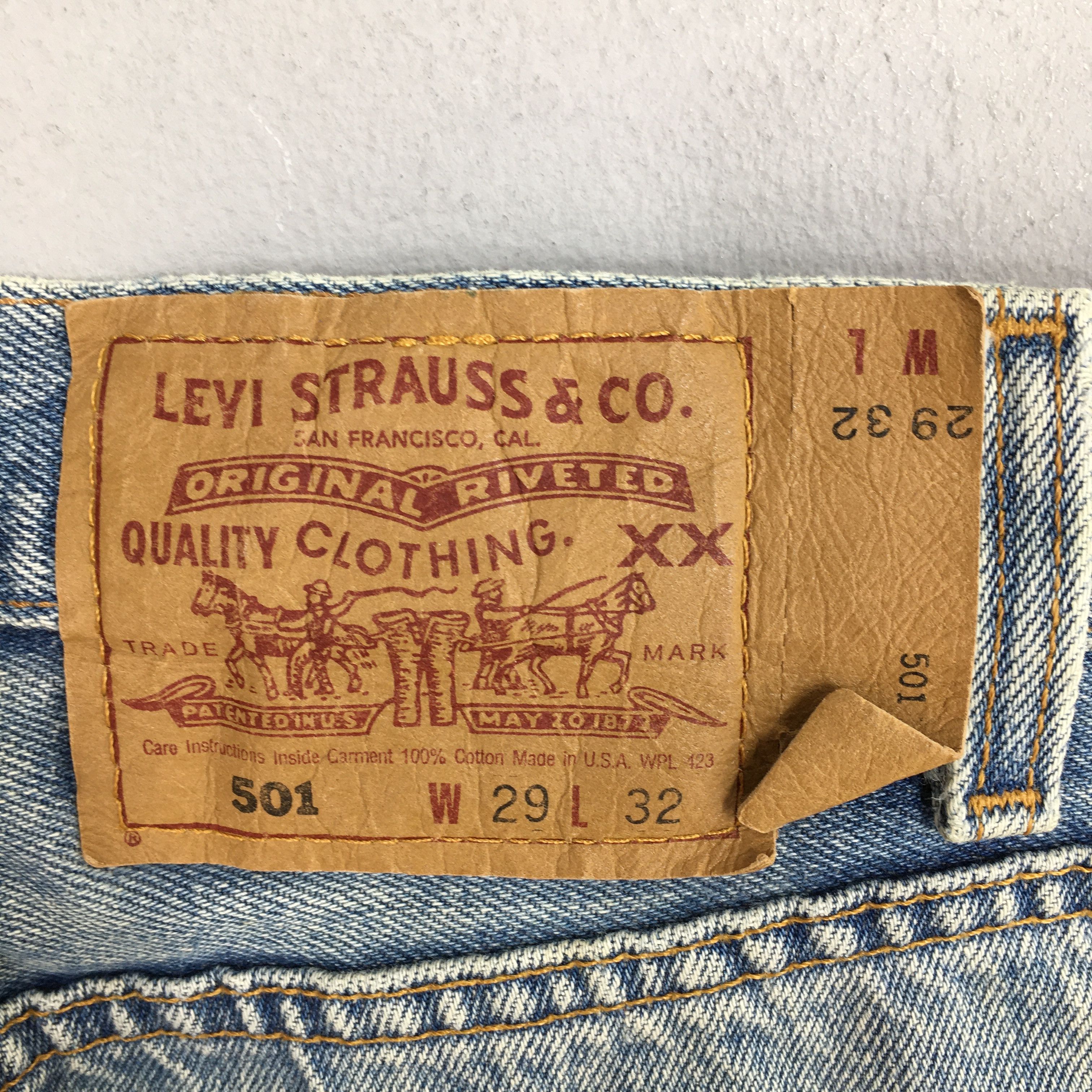 Levi's Size 27x31.5 Vintage 90s Levi's 501 Faded Blue Jeans S1865 Size 27" / US 4 / IT 40 - 12 Thumbnail