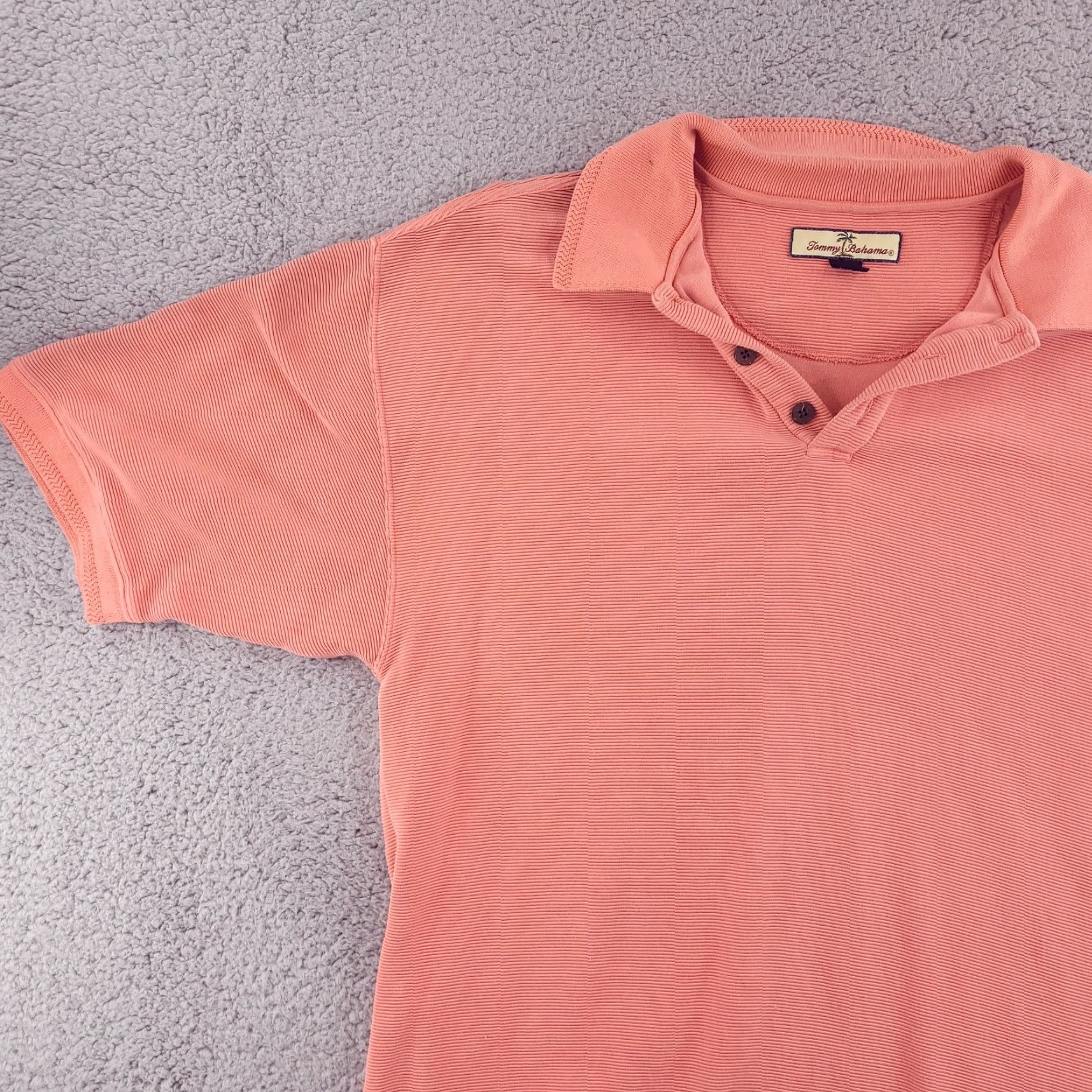 Tommy Bahama Tommy Bahama Polo Shirt Mens Large Silk Orange Short Sleeve Mango Pink Size US L / EU 52-54 / 3 - 2 Thumbnail