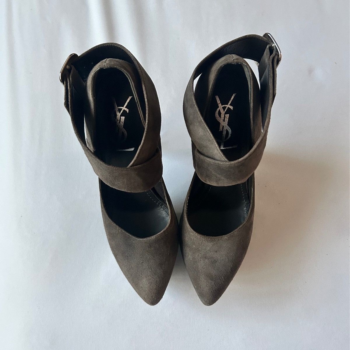Yves Saint Laurent FW2009 Lady Gaga Imperiale suede platform wedge heels Size US 6 / IT 36 - 3 Thumbnail