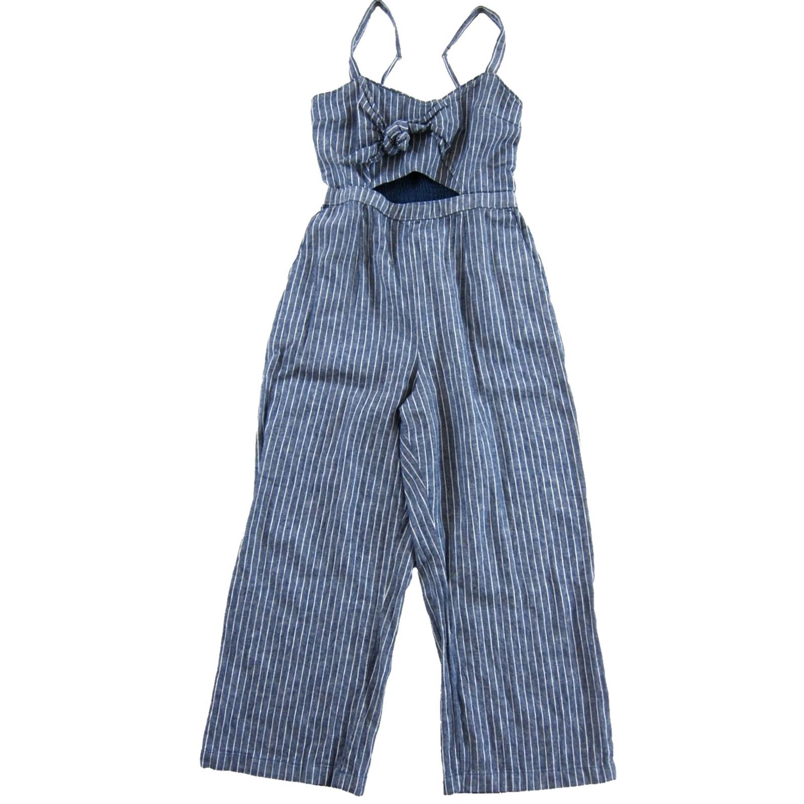 Abercrombie & Fitch Abercrombie & Fitch Blue White Stripe Linen Cotton Pocket Jumpsuit Woman MP Size 32" / US 10 / IT 46 - 2 Thumbnail