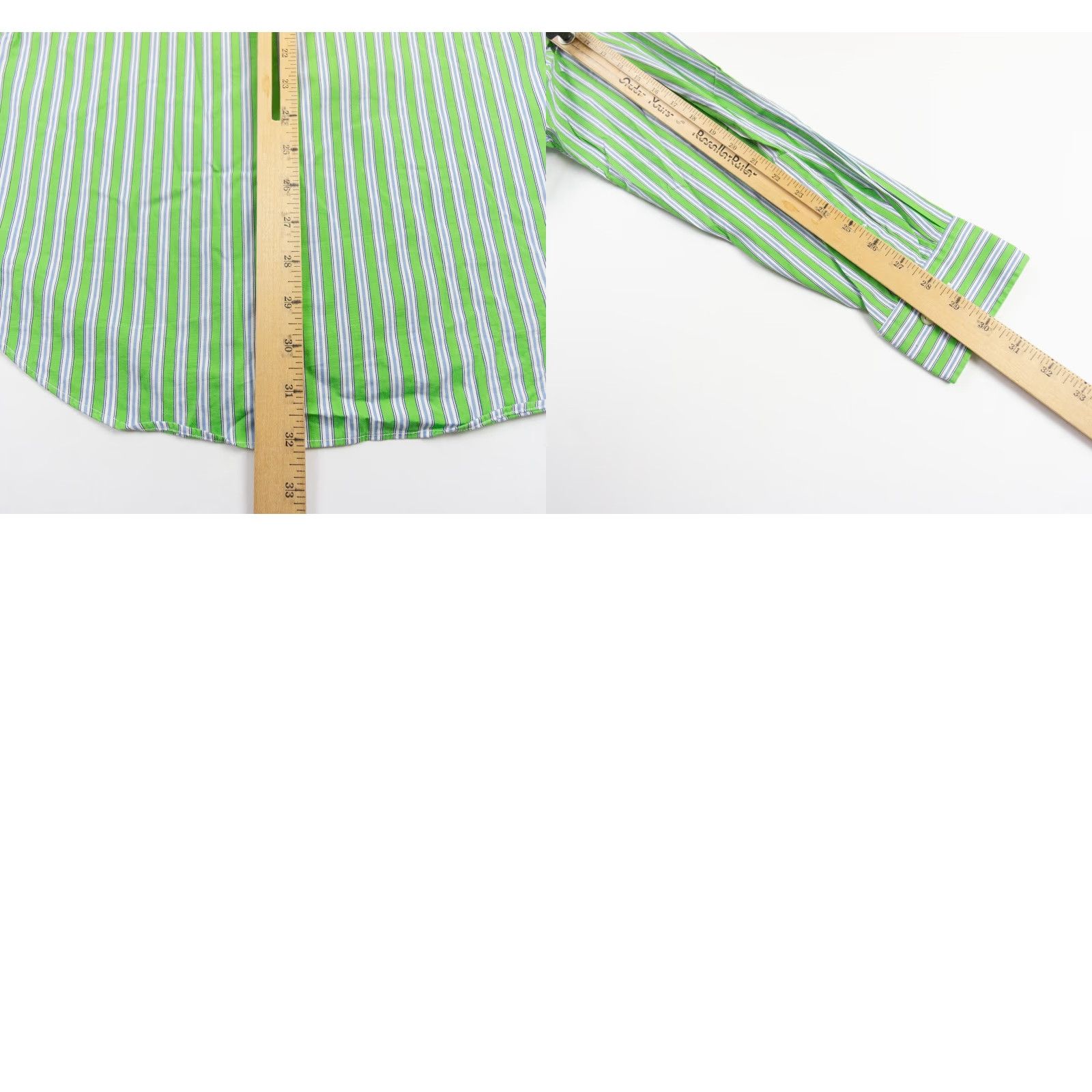 Polo Ralph Lauren VINTAGE Polo Ralph Lauren Button-Up Shirt Mens 16.5 32/33 Green Striped Regent Classic Preppy Size US L / EU 52-54 / 3 - 8 Thumbnail