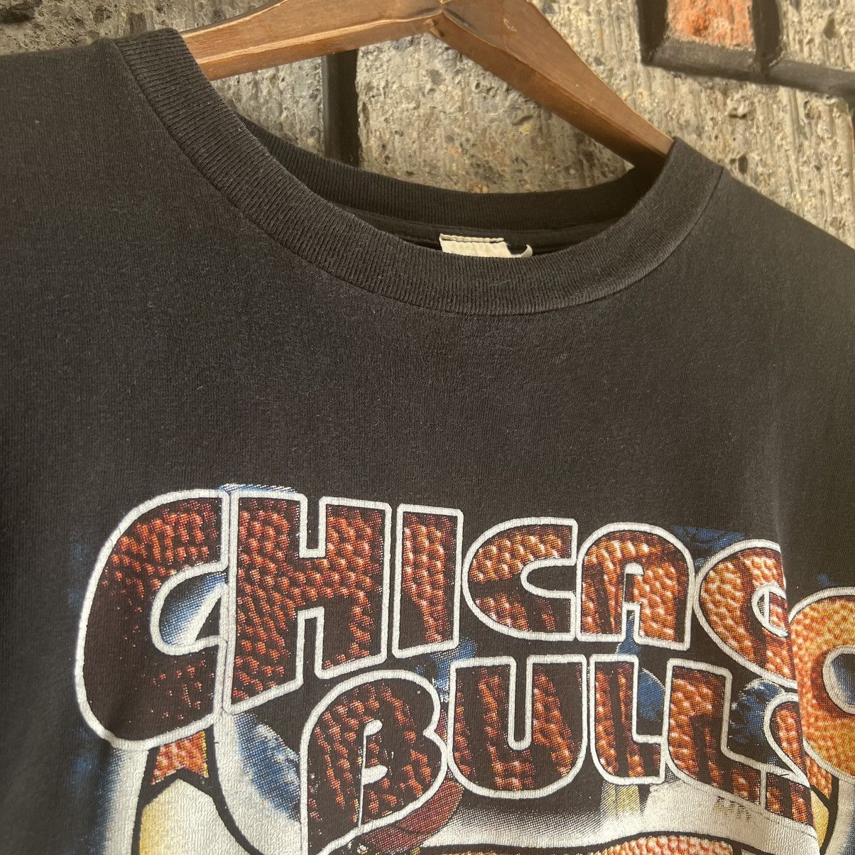 NBA × Rap Tees × Vintage 1998 Chicago Bulls Rap Tee Shirt Double 3 Peat Last Dance Size US L / EU 52-54 / 3 - 7 Thumbnail