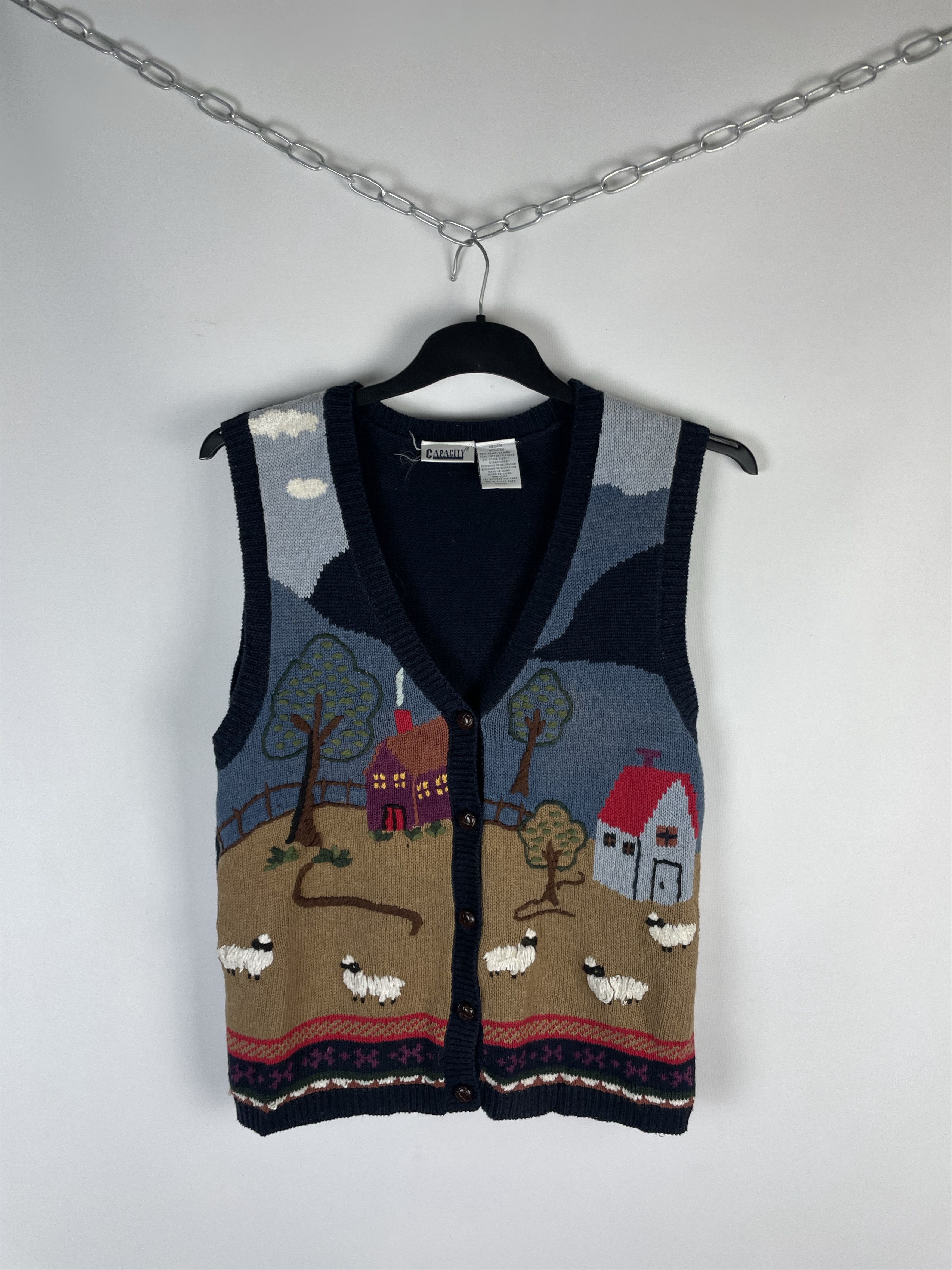 Vintage Vintage Knit Vest Hand Made Y2K Style USA 90s Size US M / EU 48-50 / 2 - 3 Thumbnail