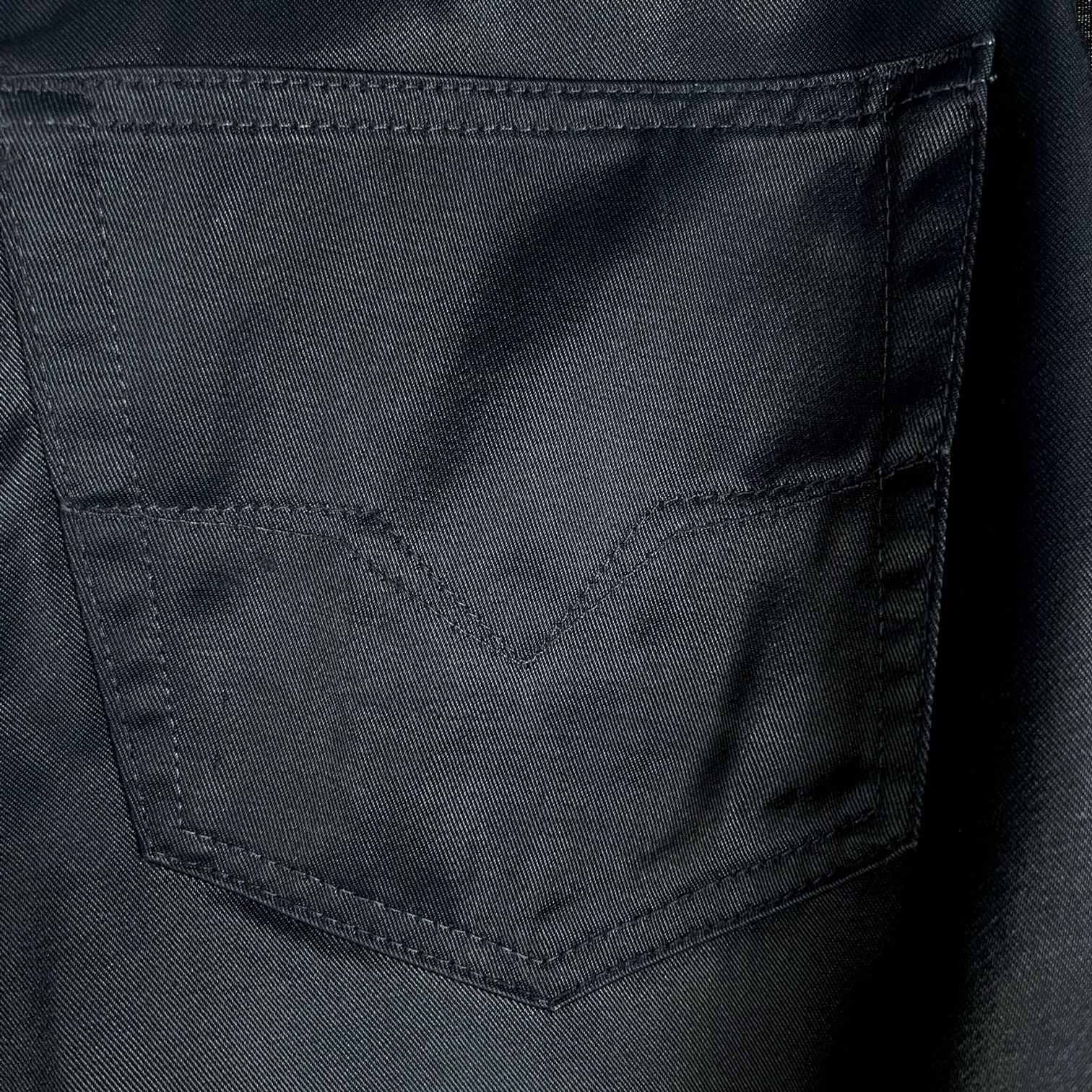 Versace Men's Vintage Y2K Versace Couture Navy Coated Jeans 29W 31L Size US 33 - 12 Thumbnail