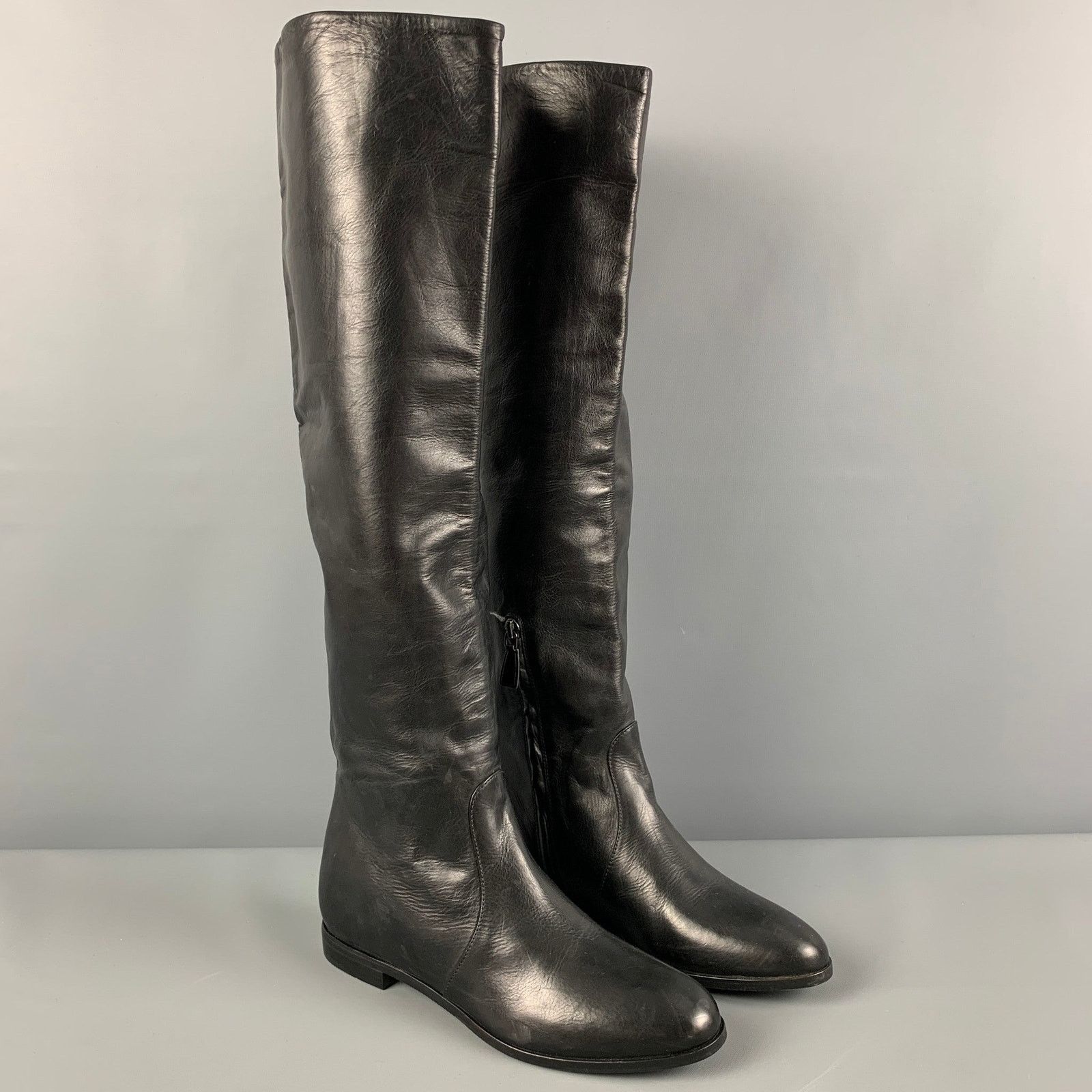 Prada PRADA Size 7.5 Black Flat Boots Size US 7.5 / IT 37.5 - 2 Thumbnail