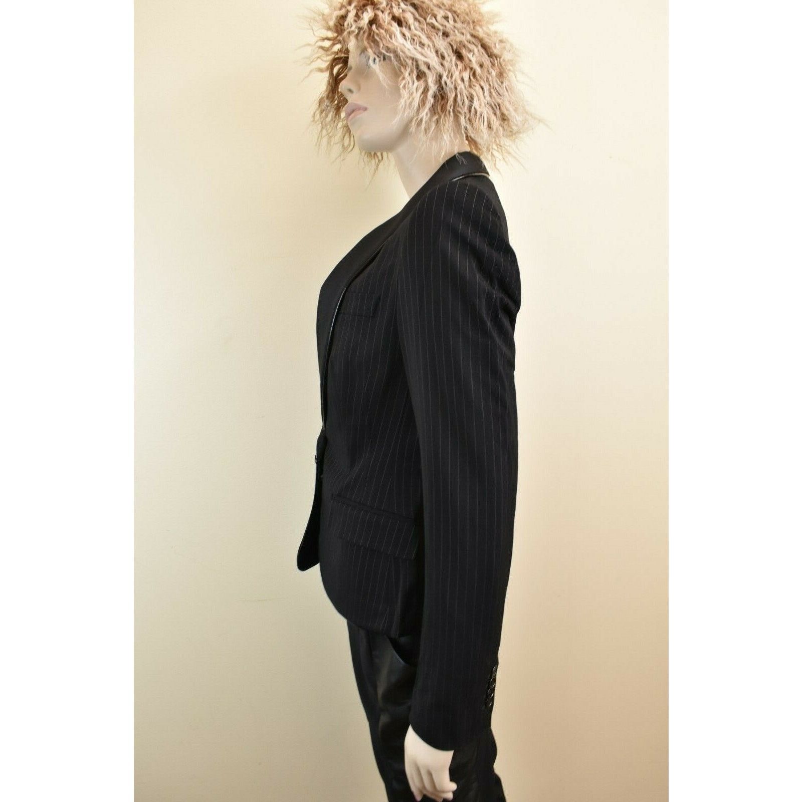 Dolce & Gabbana DOLCE GABBANA BLACK STRIPE WOOL 2 BUTTON TUXEDO BLAZER 44 10 Size L / US 10 / IT 46 - 6 Thumbnail