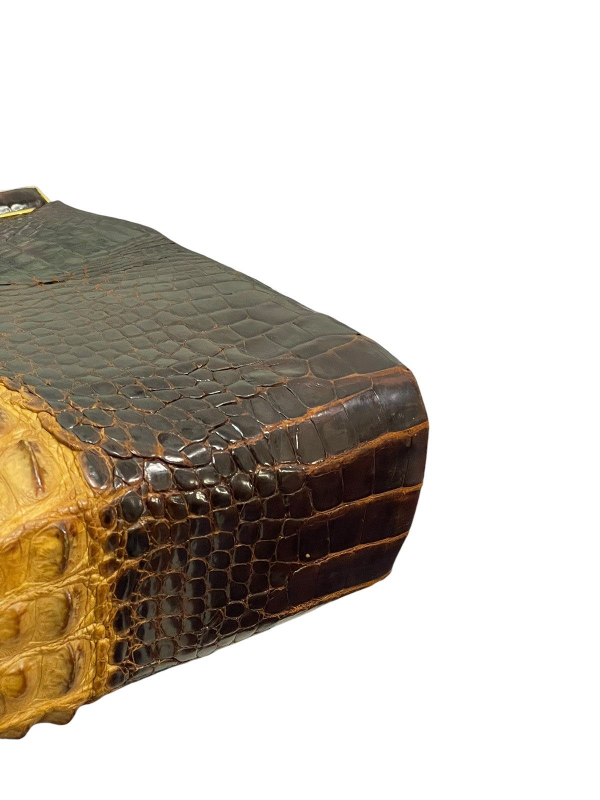 Vintage Crocodile Leather Patina Vtg 50s Unknown Japan Hand Bag 4🟩 Size ONE SIZE - 19 Thumbnail