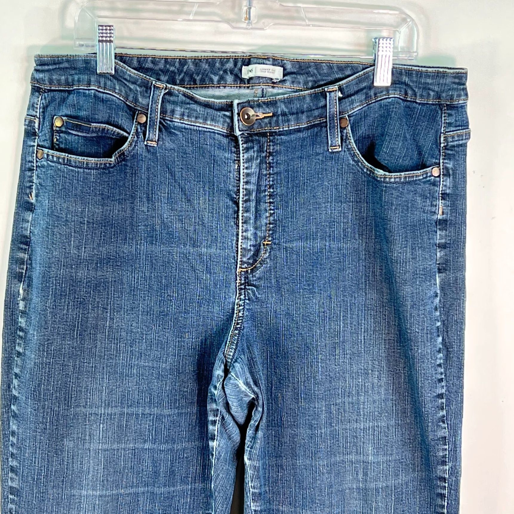 Lee Lee Womens Bootcut Jeans Blue 36X32 Denim Flat Front Lower On The Waist 5-Pocket Design Stretch Pockets Button Closure Vintage No Size 25" / US 0 / IT 36 - 3 Thumbnail