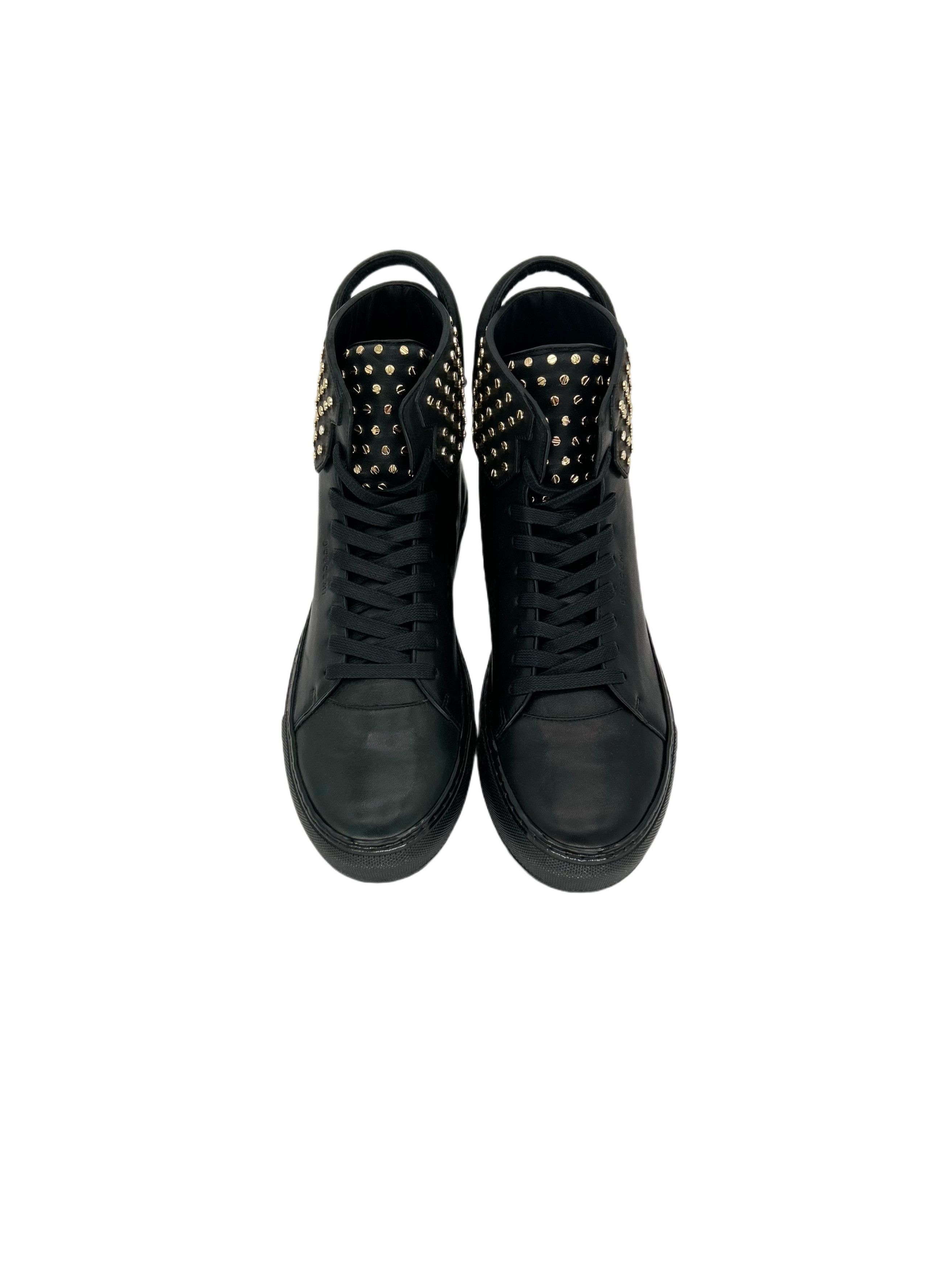Buscemi Black 125mm High Top Trainers with Screws Size US 11 / EU 44 - 3 Thumbnail