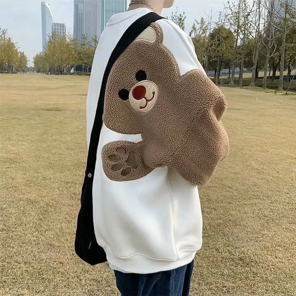 Designer × Japanese Brand Teddy Bear Harajuku Cartoon y2k style sweatshirt hoodie Size US L / EU 52-54 / 3 - 1 Thumbnail