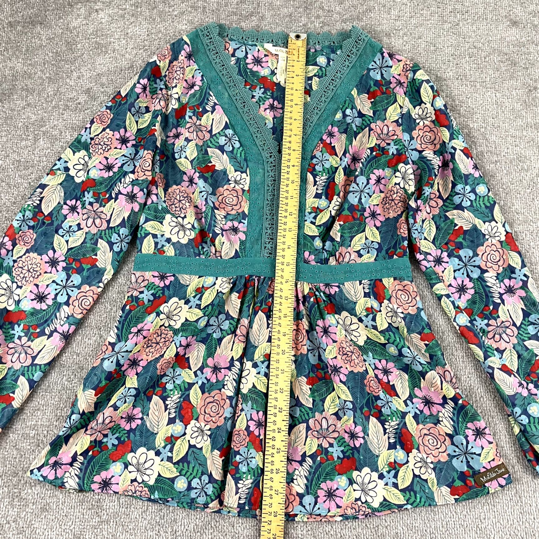 Vintage MATILDA JANE Blouse Womens Large Floral Kookaburra Tunic Top Sheer Lightweight Size L / US 10 / IT 46 - 5 Thumbnail